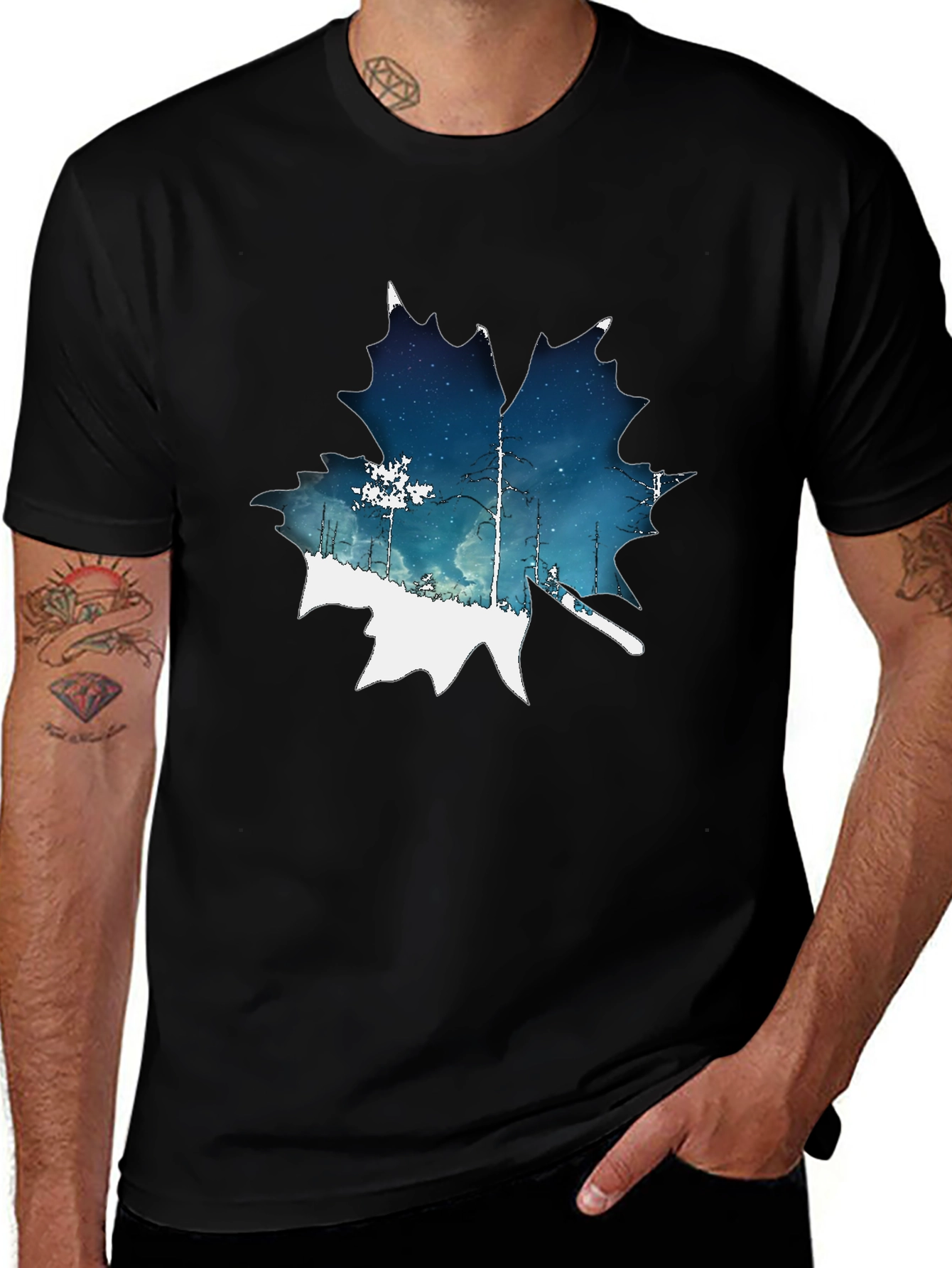 Variant 15 of Nature Inspired Maple Leaf Graphic T-Shirt