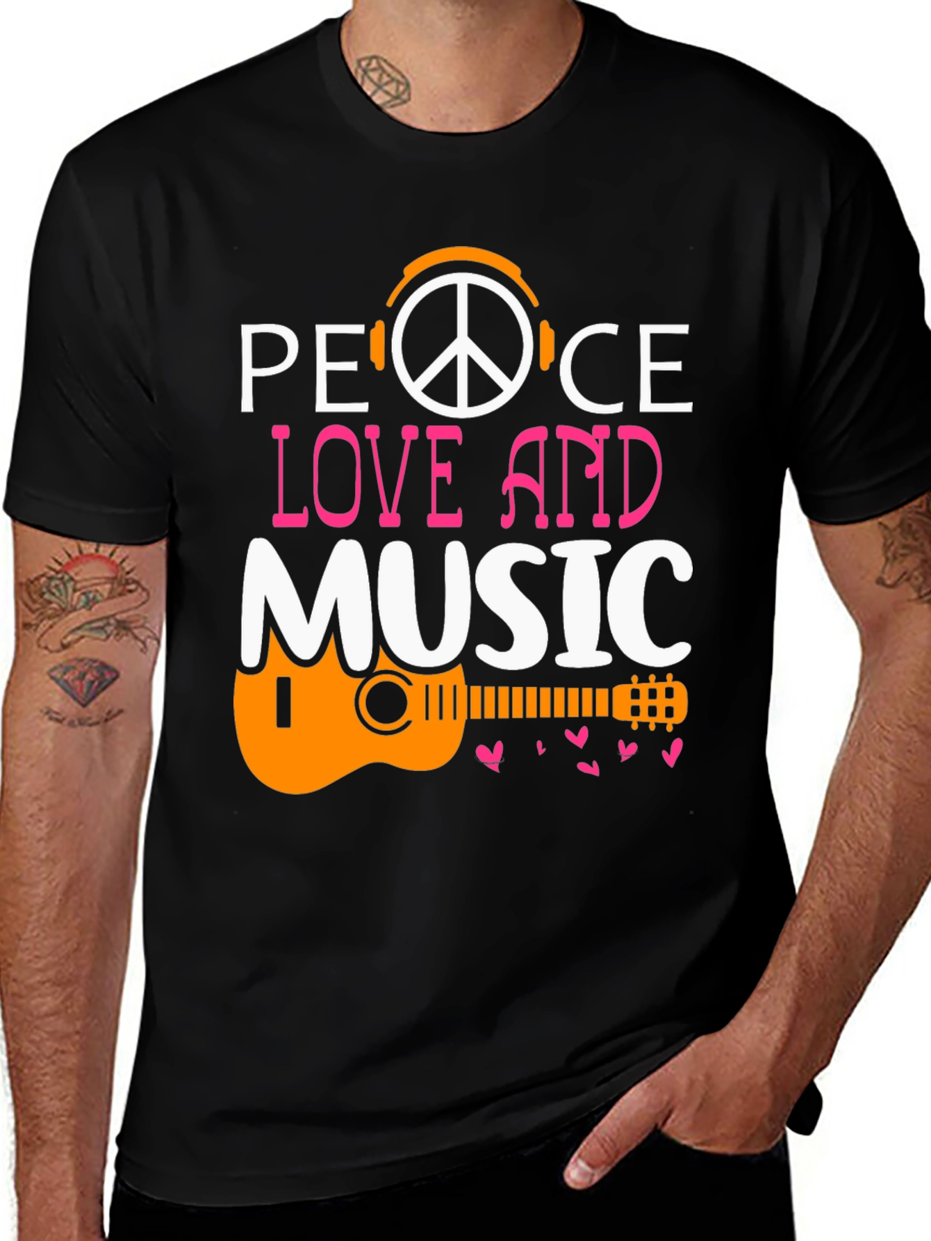 Variant 17 of Peace Love Music Graphic Tee