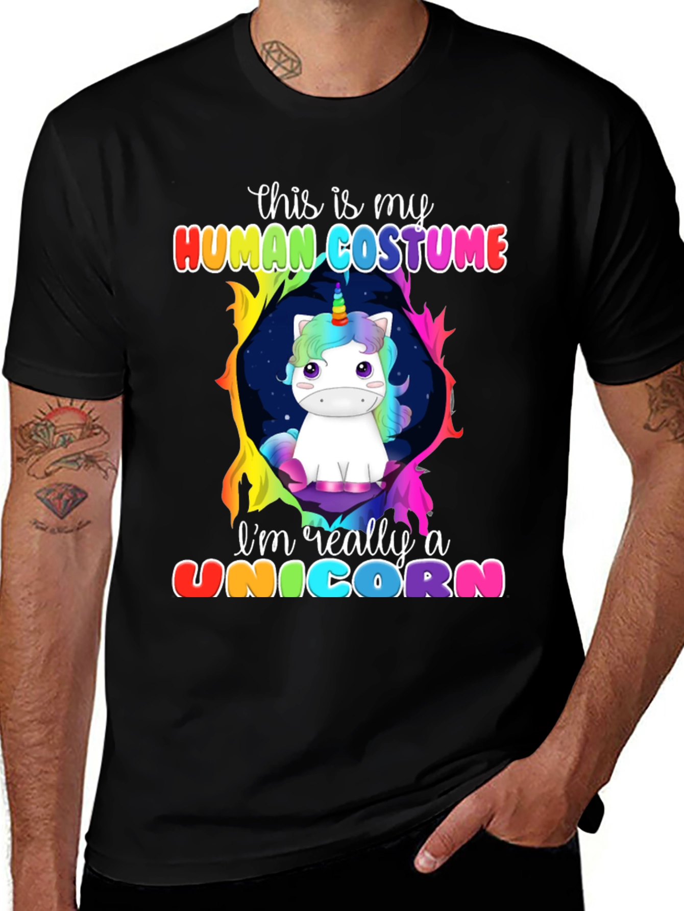 Variant 25 of Unicorn Costume Graphic Tee - Novelty Shirt