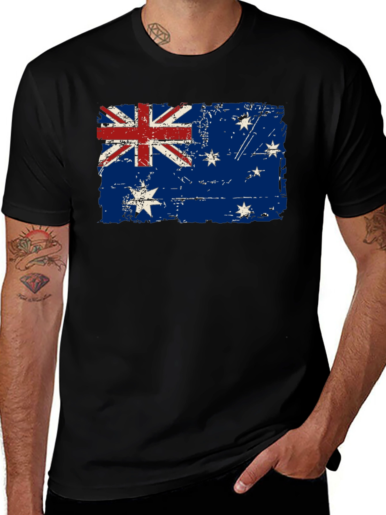 Australian Flag Graphic T-Shirt - Black