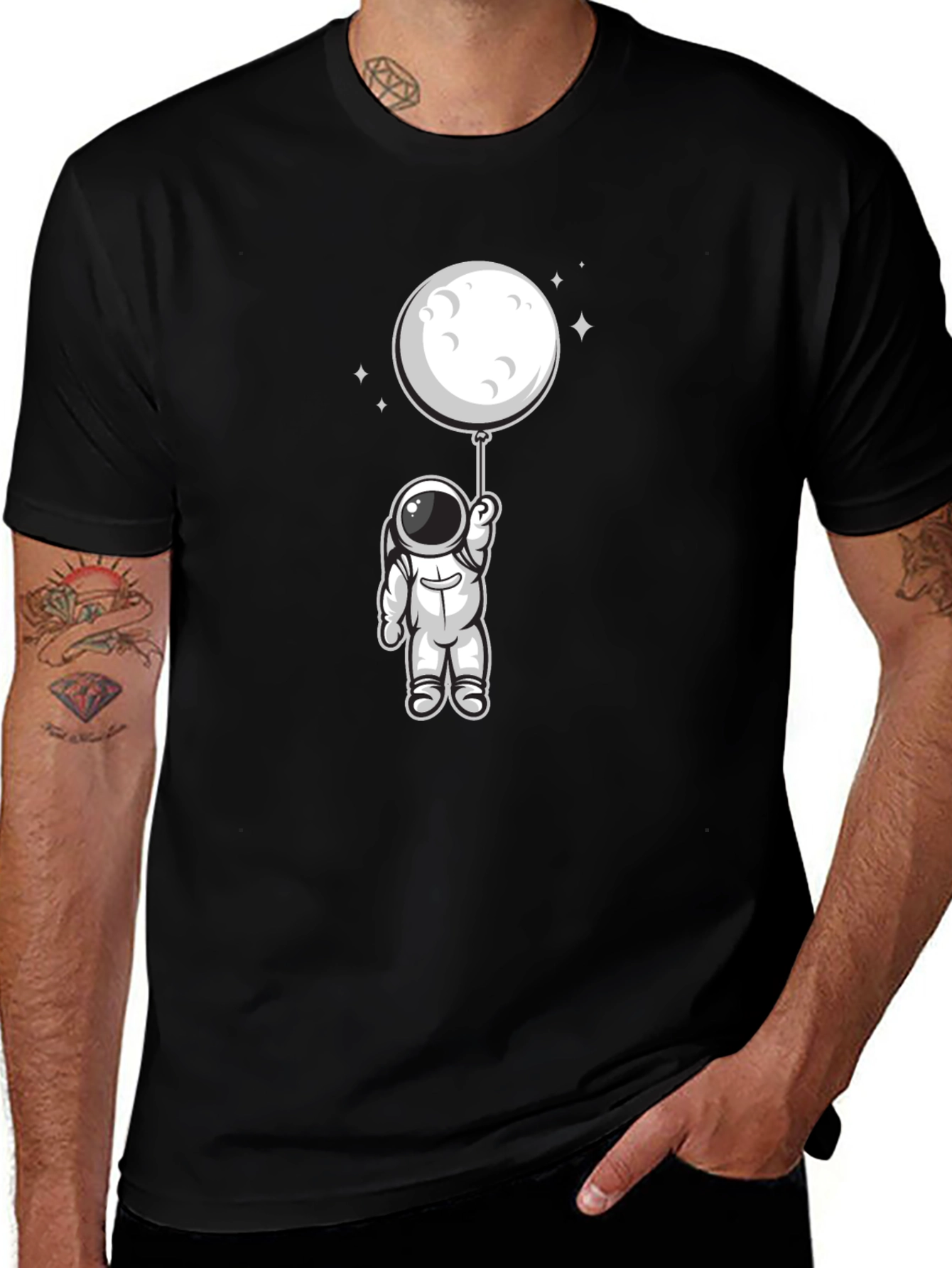 Variant 24 of Astronaut Moon Balloon Graphic Tee