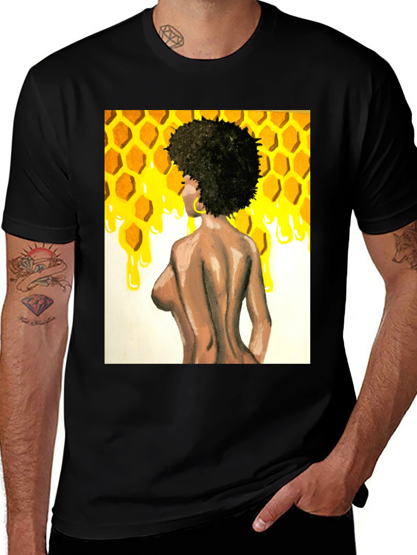 Variant 24 of Honey Dripping Afro Woman Tee