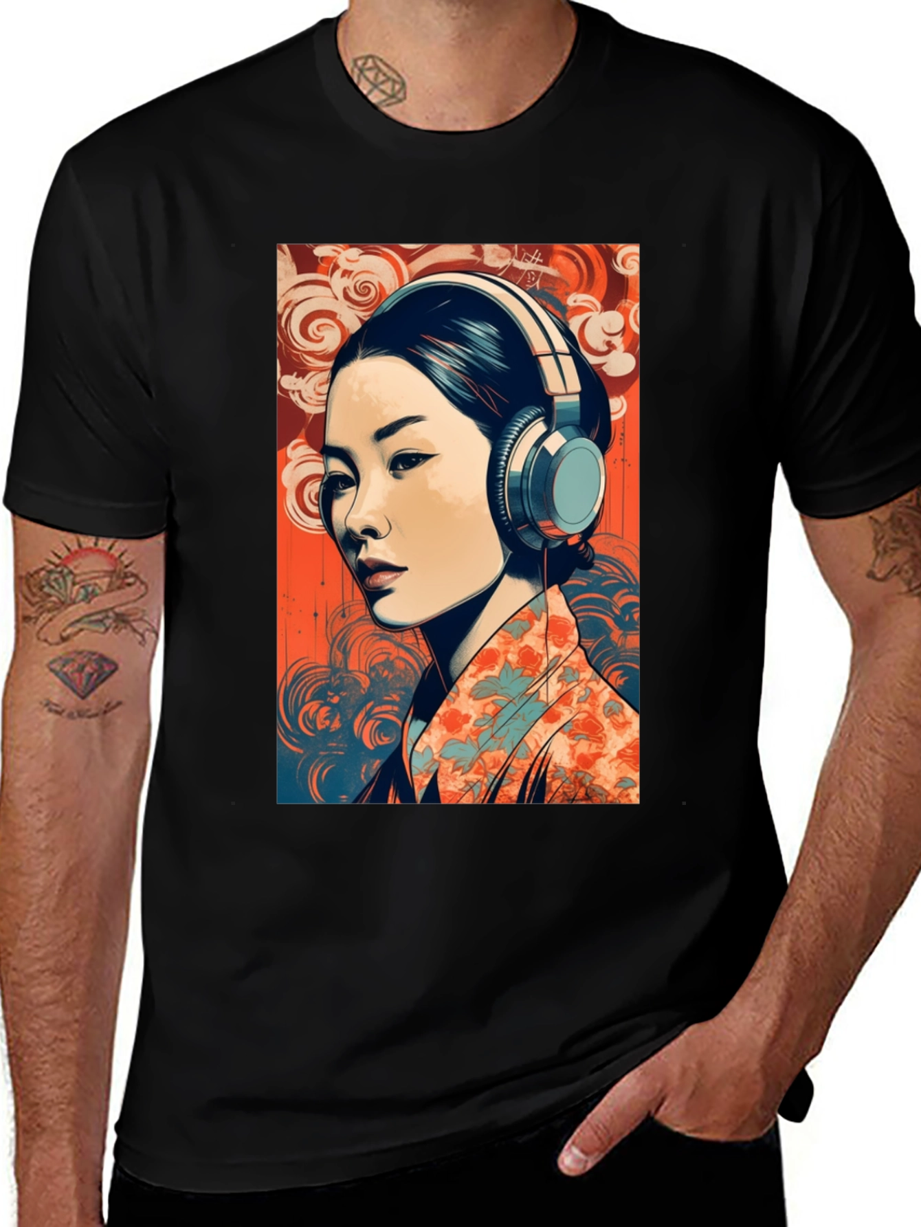 Variant 24 of Japanese Art Graphic Tee - Black T-Shirt