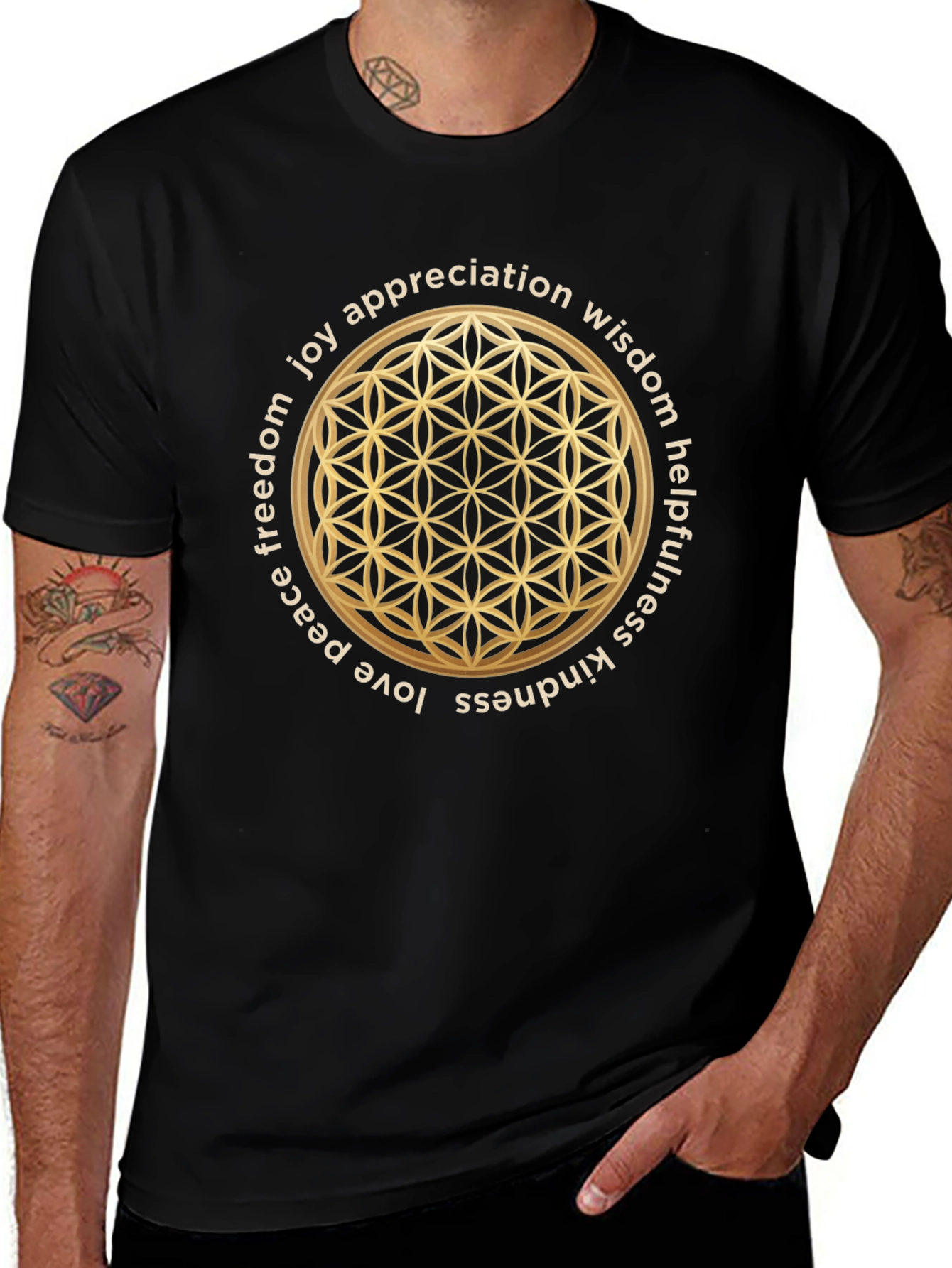Sacred Geometry T-Shirt - Flower of Life Design