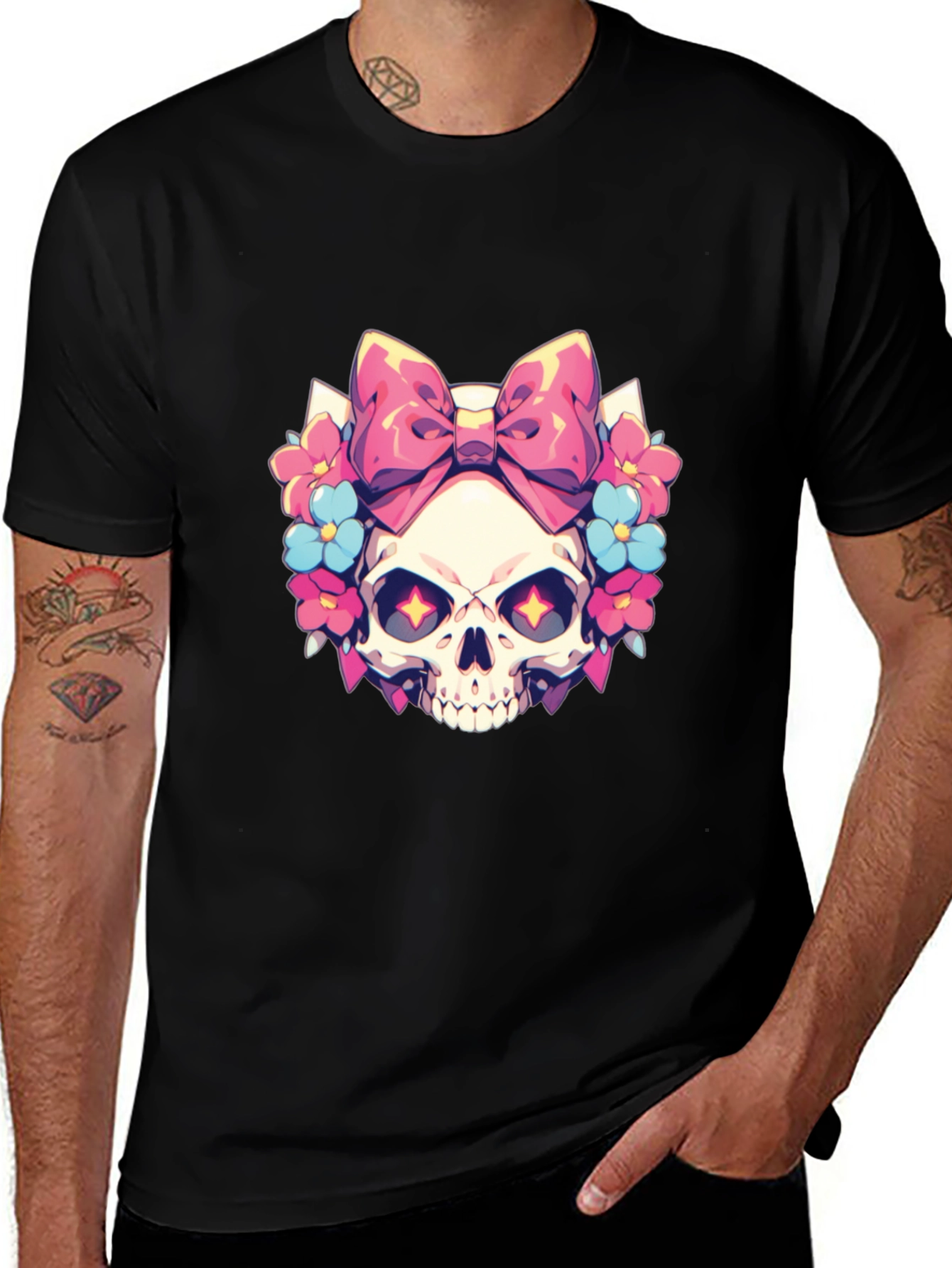 Variant 24 of Skull & Bow T-Shirt - Gothic Style