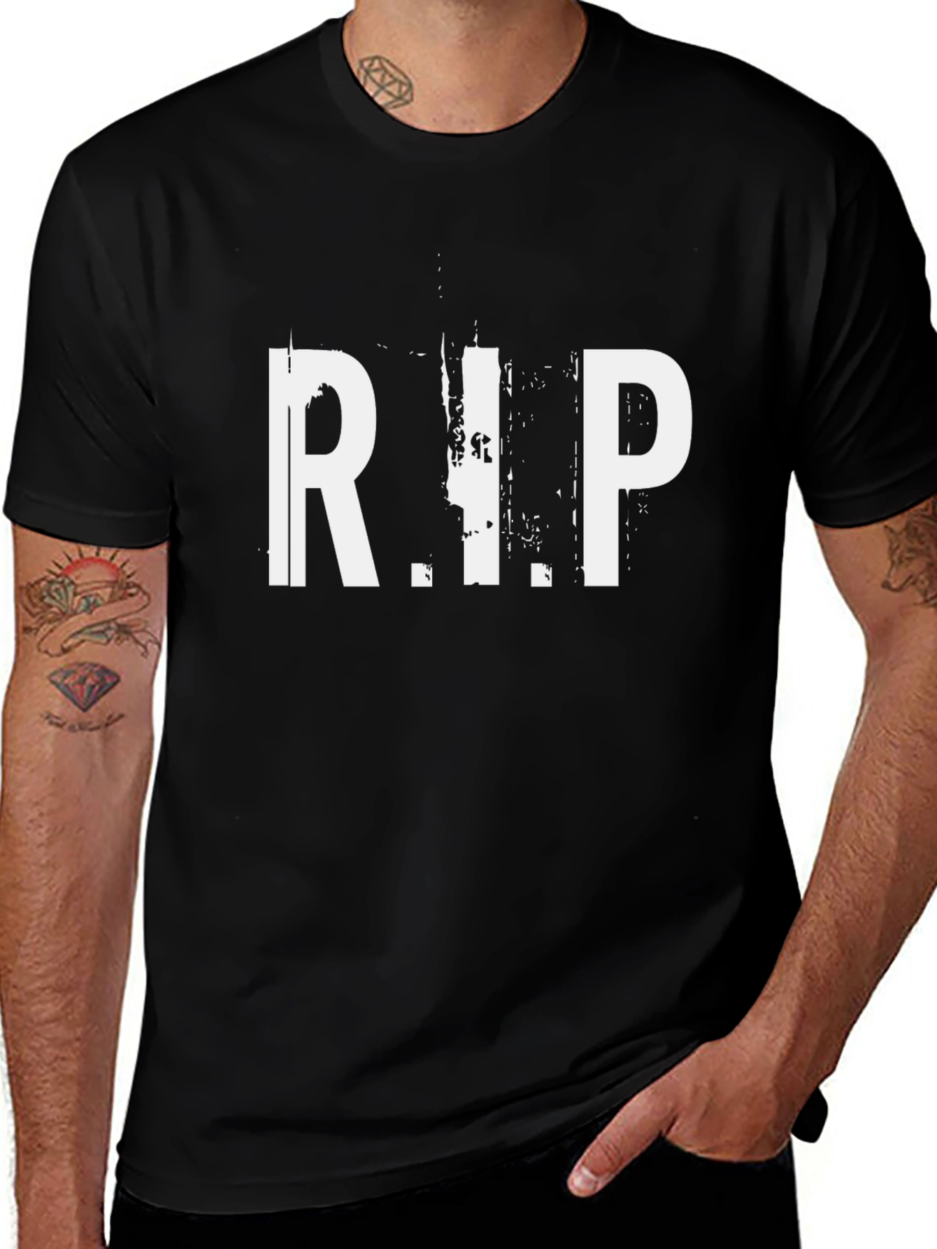 Variant 18 of R.I.P. Graphic Print T-Shirt - Black