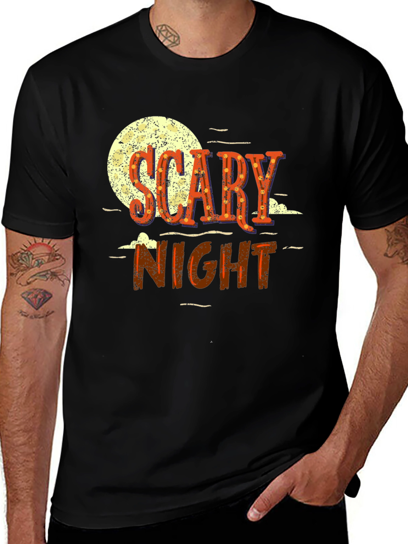 Scary Night Graphic Tee - Halloween T-Shirt