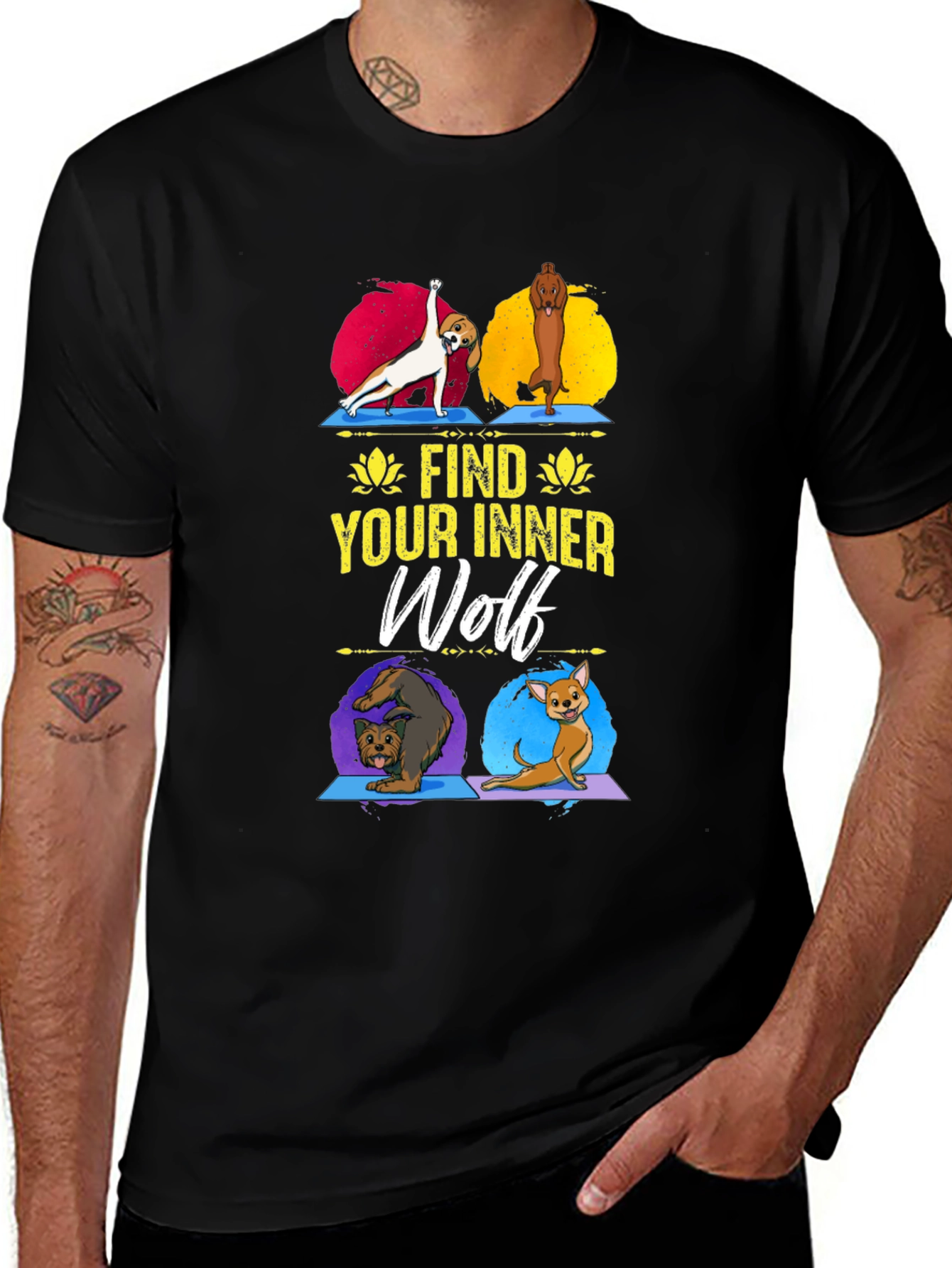 Variant 25 of Find Your Inner Wolf Yoga Dog T-Shirt