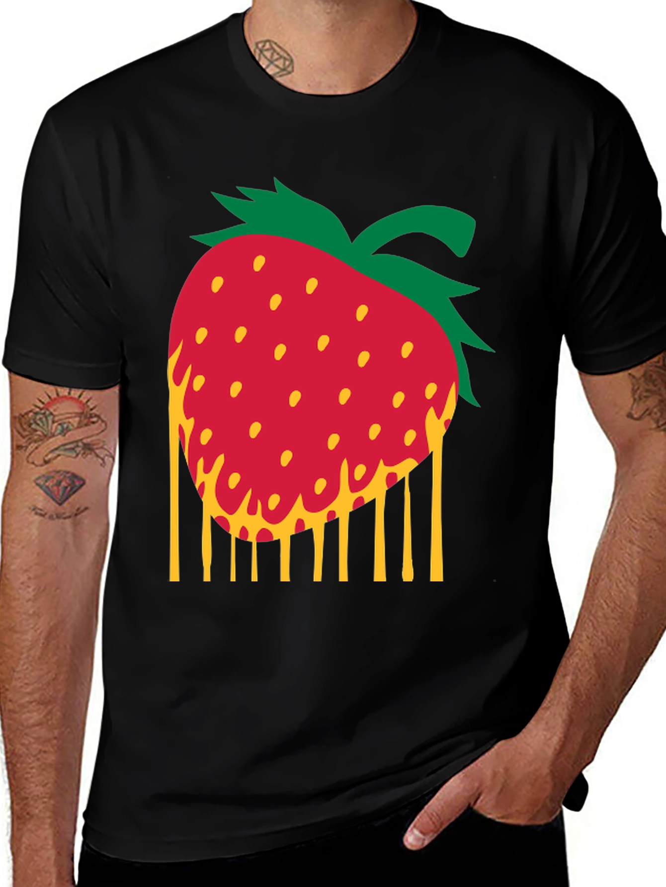 Variant 14 of Strawberry Drip Graphic T-Shirt - Fruit Tee