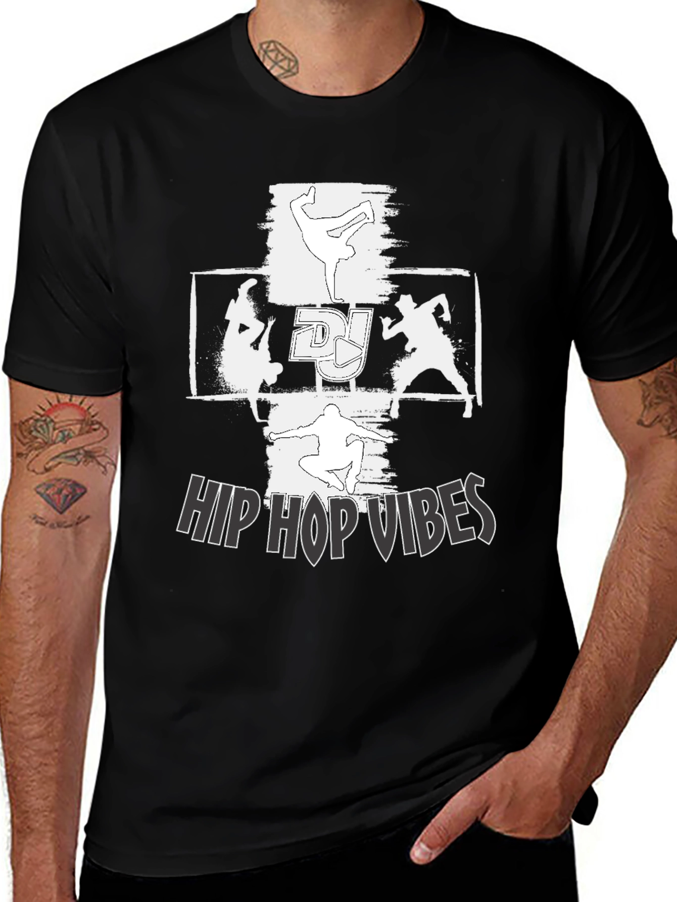 Variant 30 of Hip Hop Vibes Black Graphic Tee