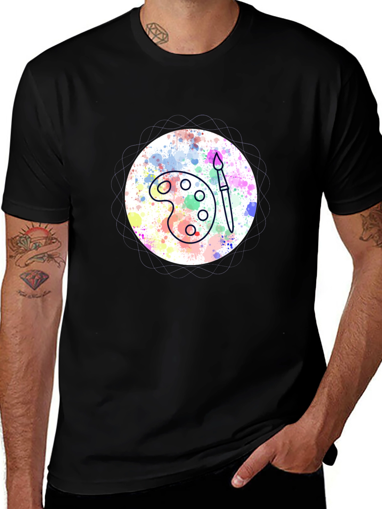 Painter's Palette Tee - Artistic Black T-Shirt