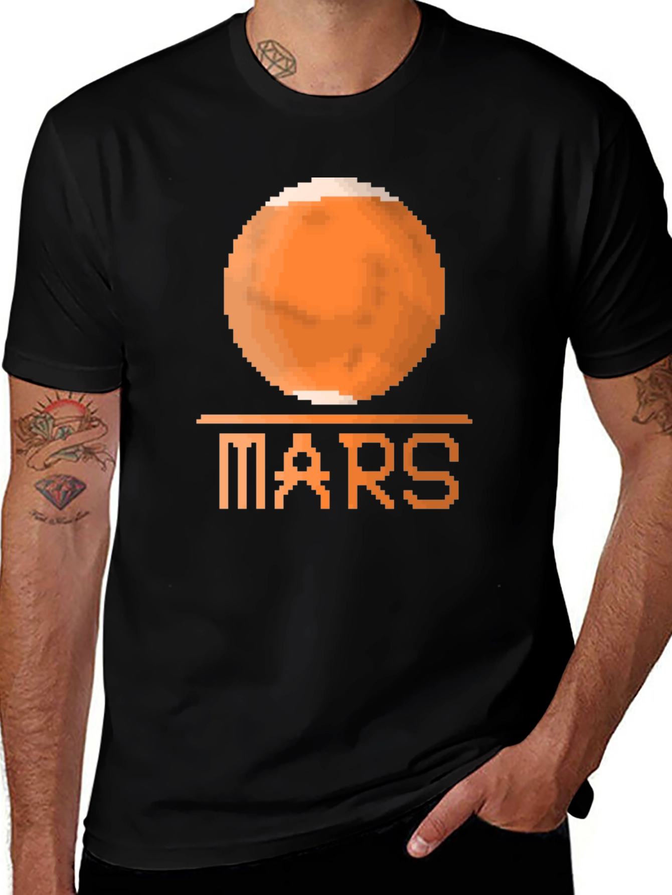 Pixel Mars Graphic Tee - Retro Space T-Shirt