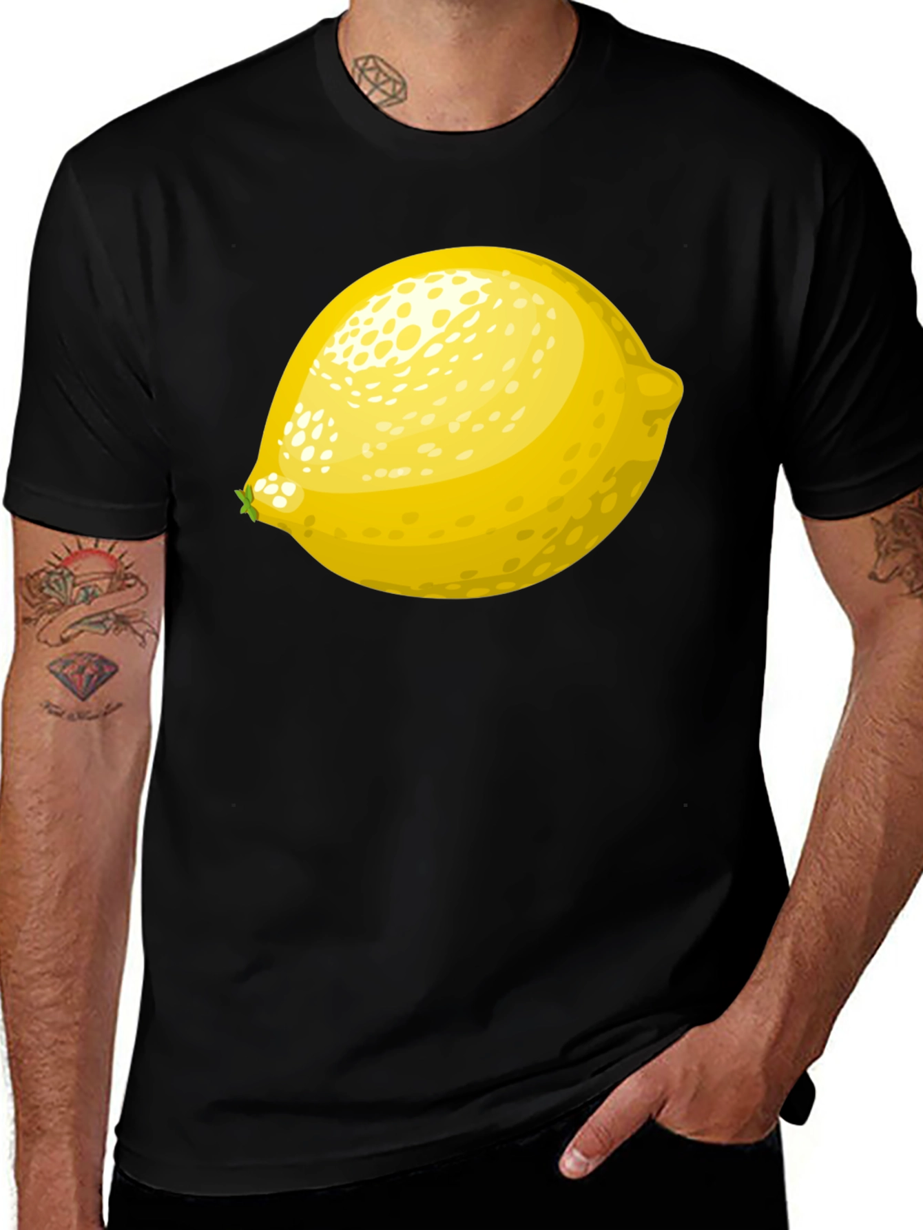 Variant 13 of Lemon Graphic Black T-Shirt - Refreshing & Stylish