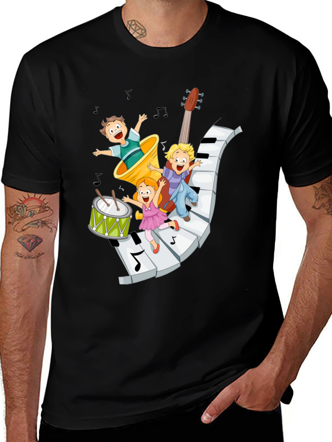 Black Musical Kids Graphic T-Shirt main image