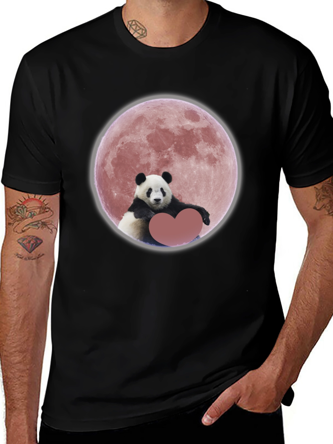 Variant 28 of Panda Moon Heart Graphic Tee