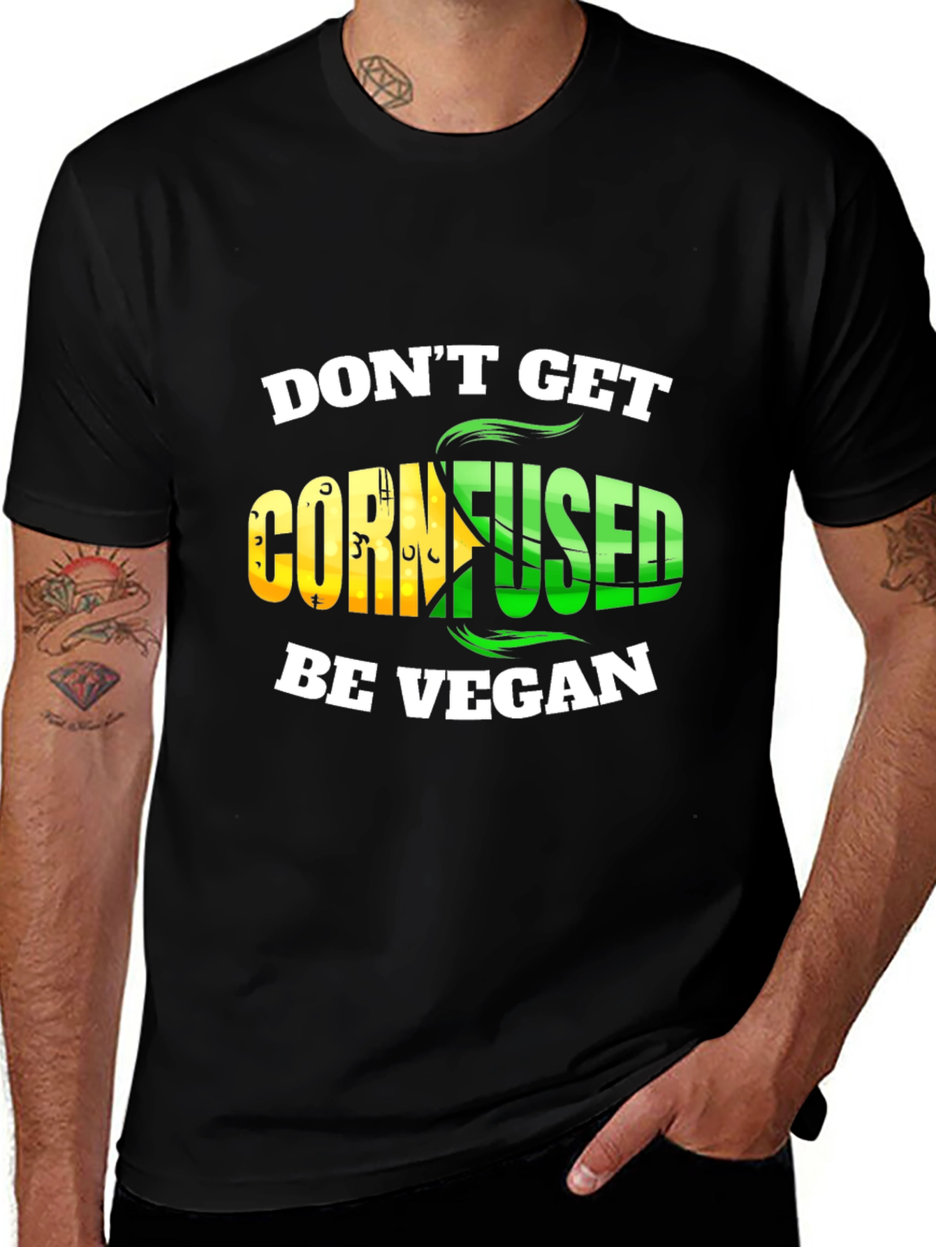 Variant 13 of Don't Get Cornfused Be Vegan T-Shirt