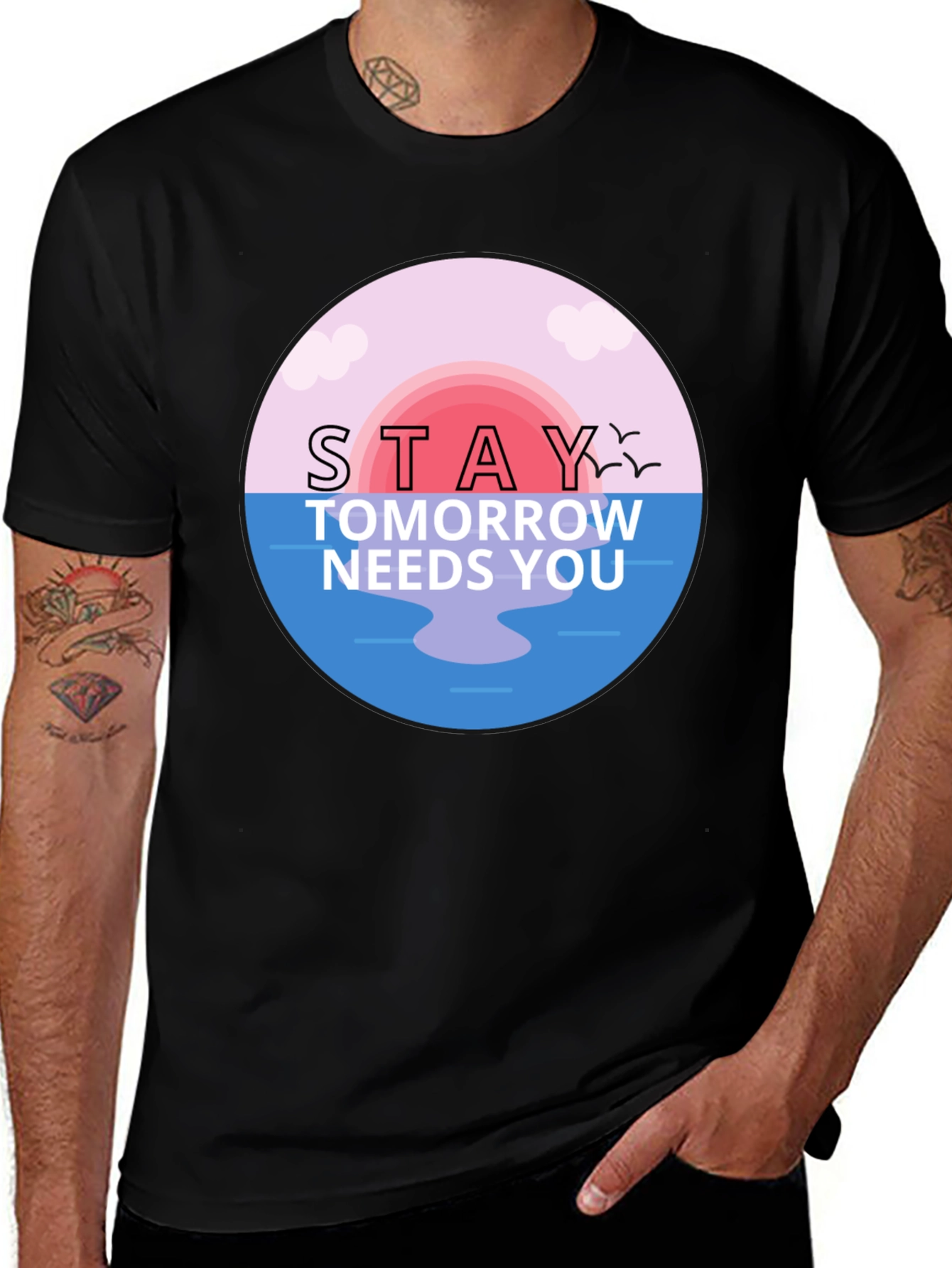 Variant 2 of Stay Tomorrow Needs You Graphic T-Shirt