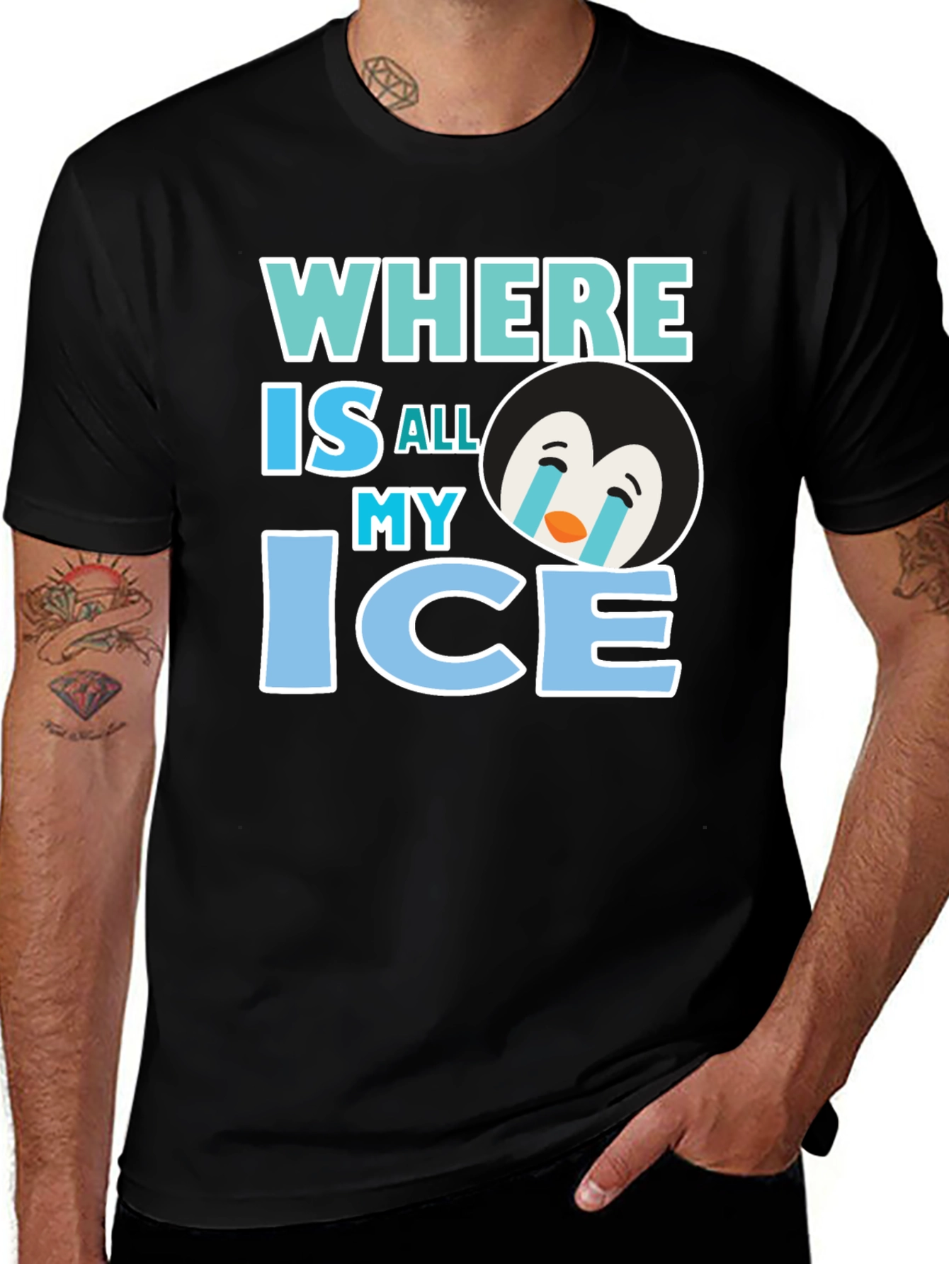 Variant 24 of Sad Penguin Graphic T-Shirt - Where Is All My Ice?