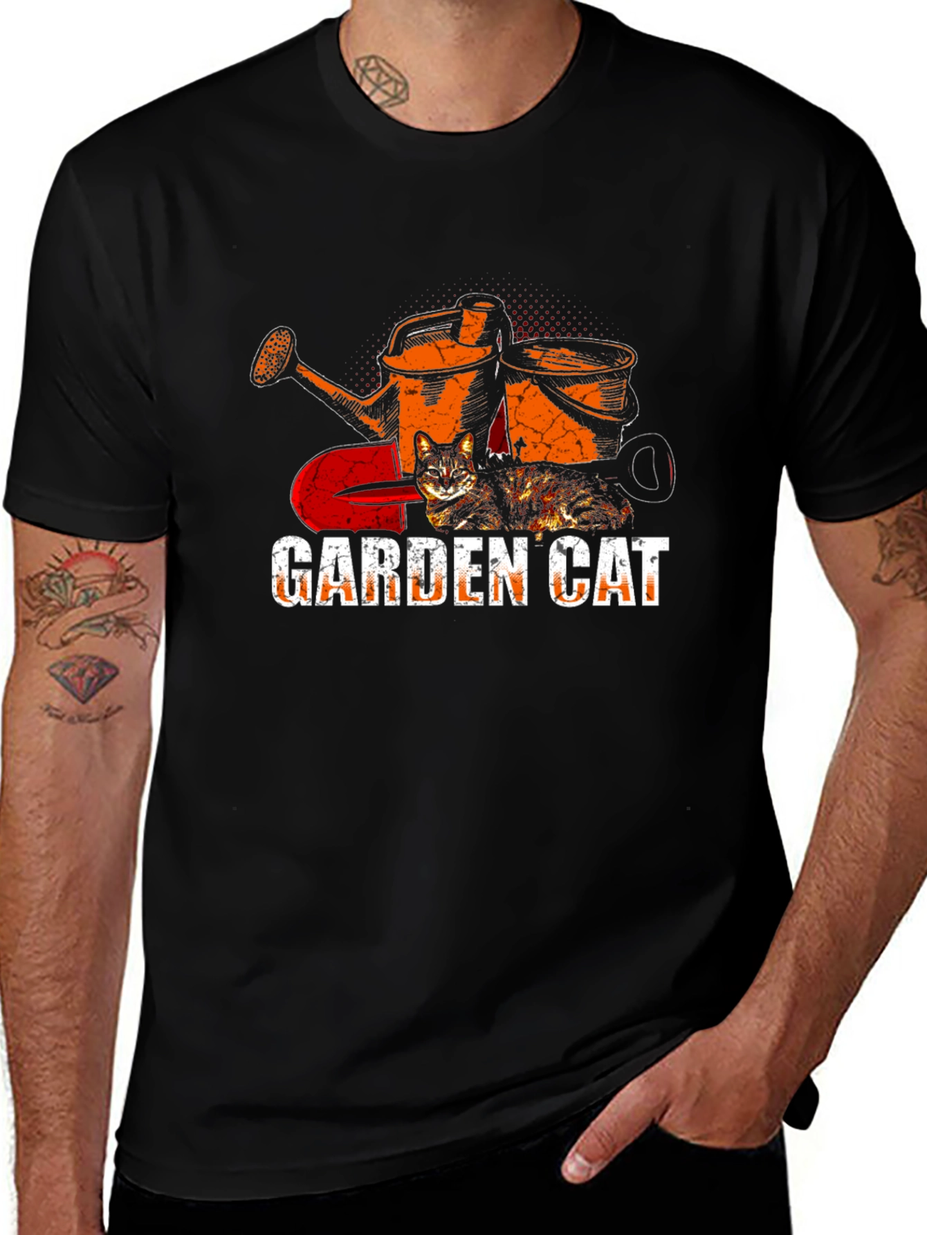 Variant 8 of Garden Cat Graphic Tee - Gardening with Cats