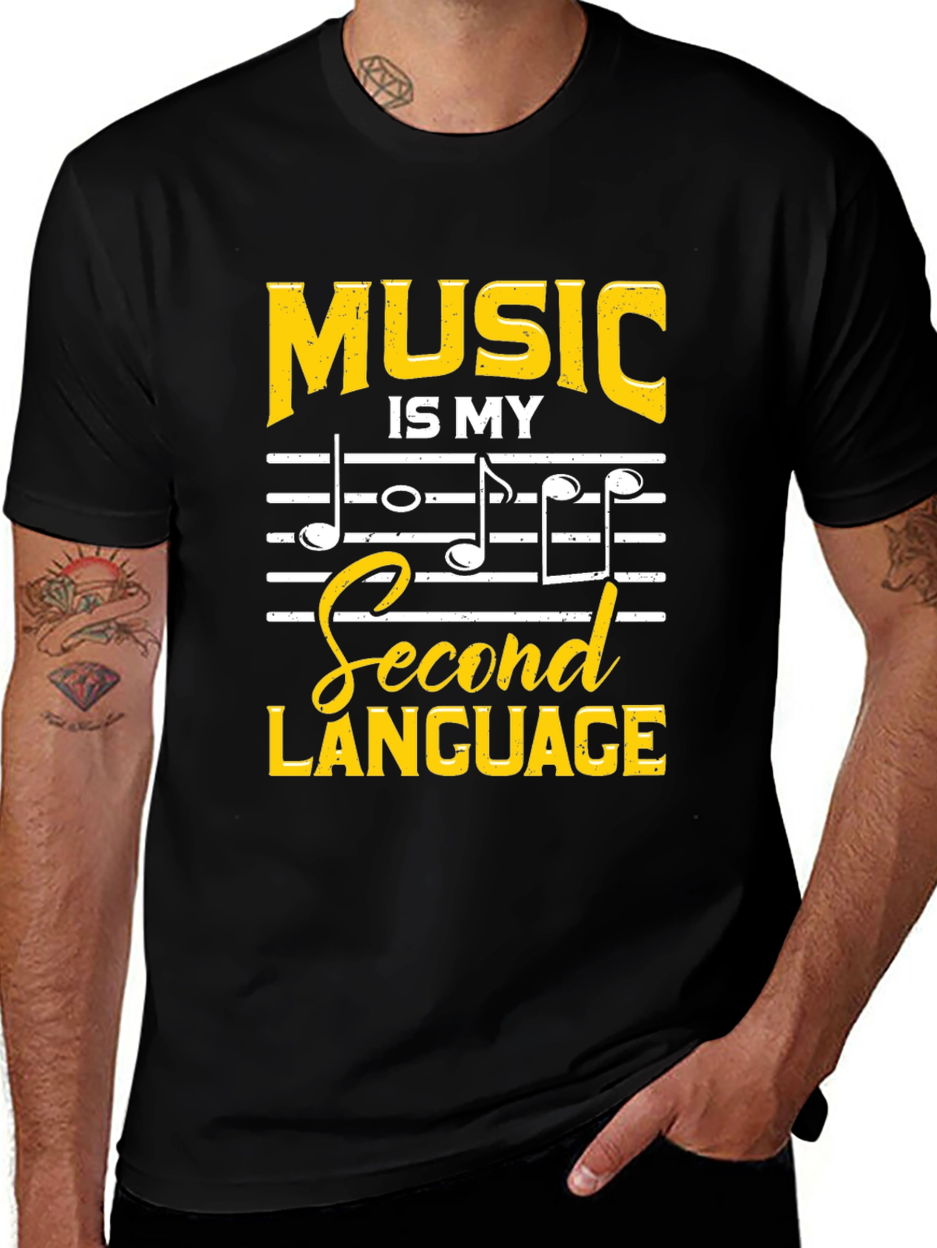Variant 17 of Music is My Second Language Graphic T-Shirt