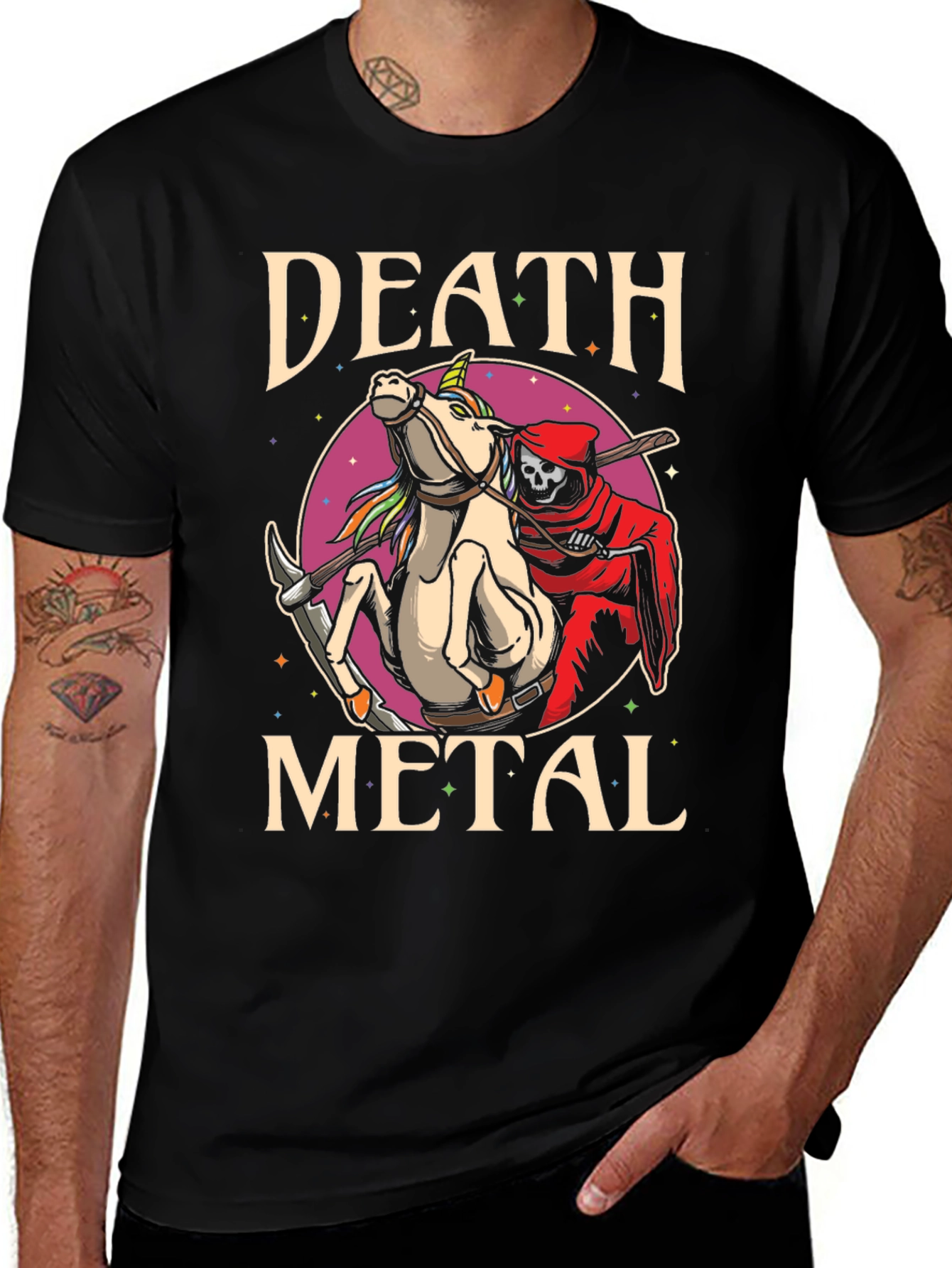 Variant 19 of Death Metal Unicorn Graphic T-Shirt