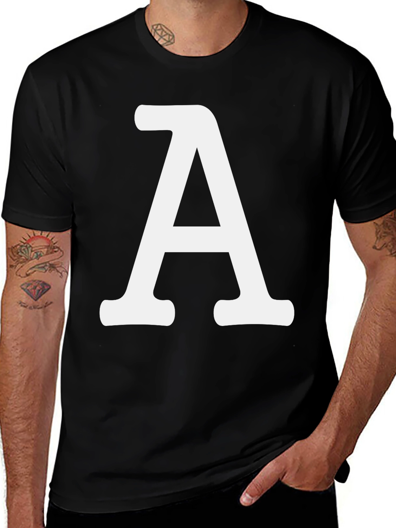 Variant 22 of Bold Initial "A" Graphic Tee - Casual Cotton T-Shirt