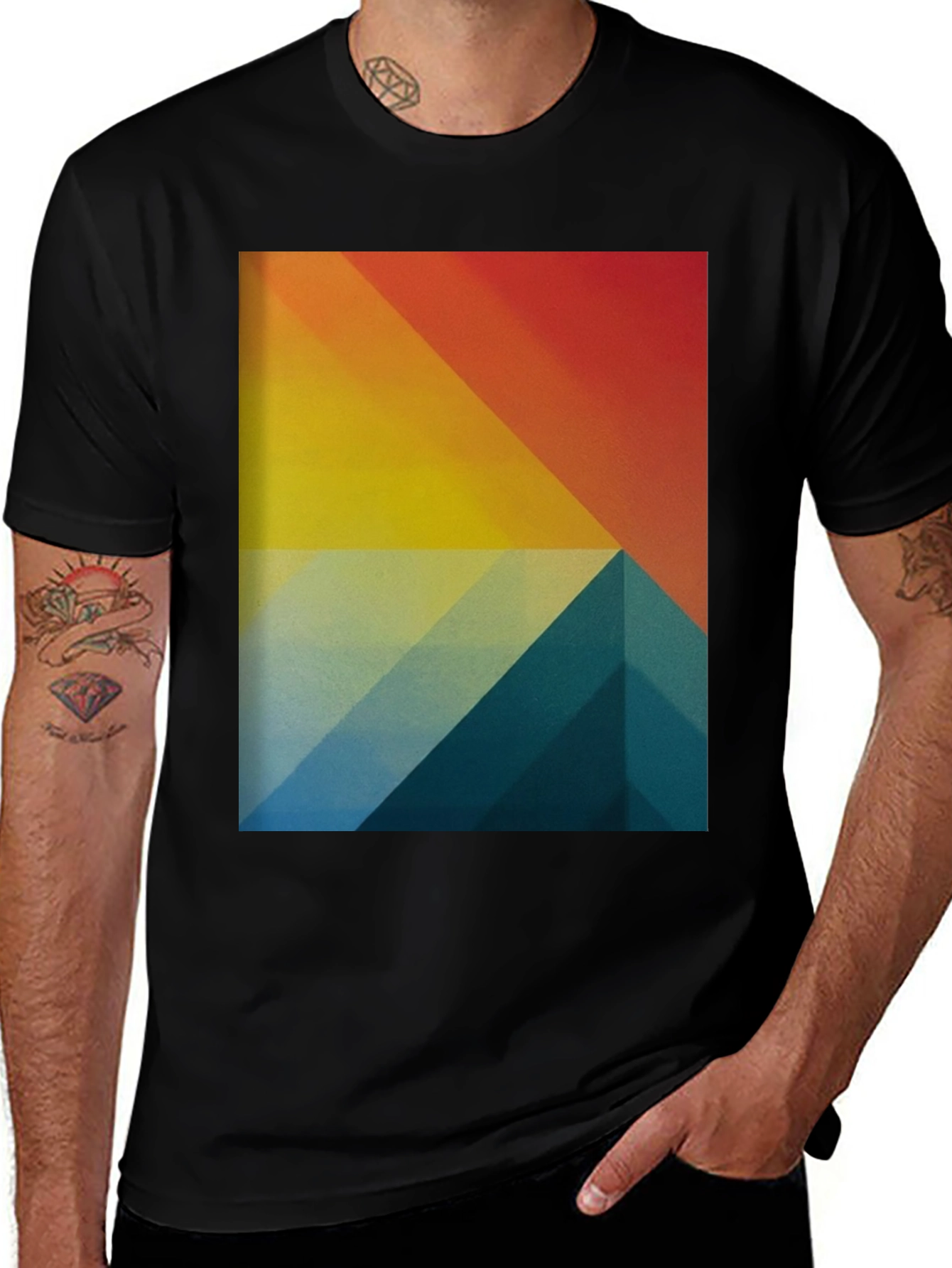 Variant 23 of Abstract Geometric Color Block Men's T-Shirt