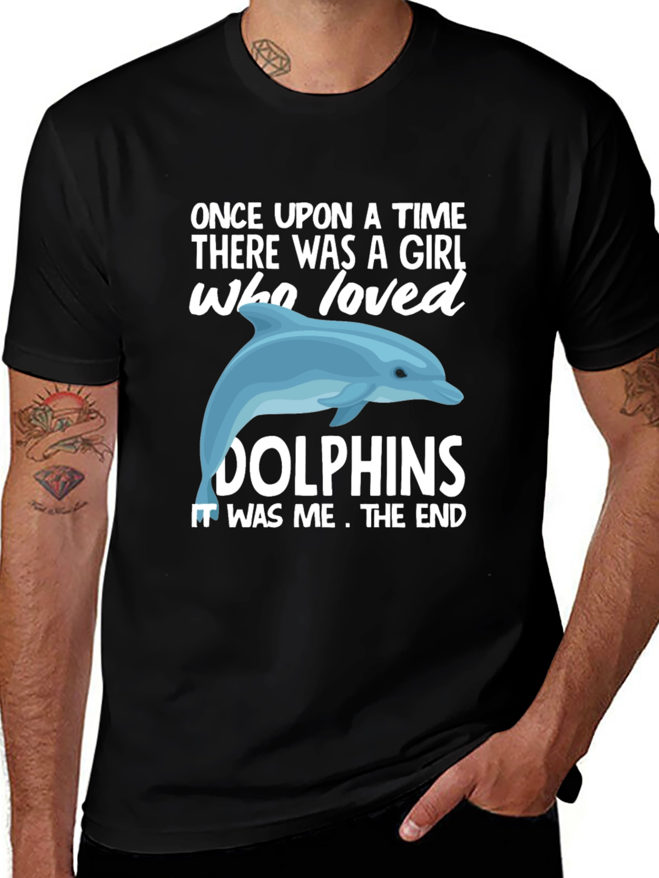 Variant 3 of Dolphin Lover T-Shirt - Once Upon a Time Girl Who Loved Dolphins Tee