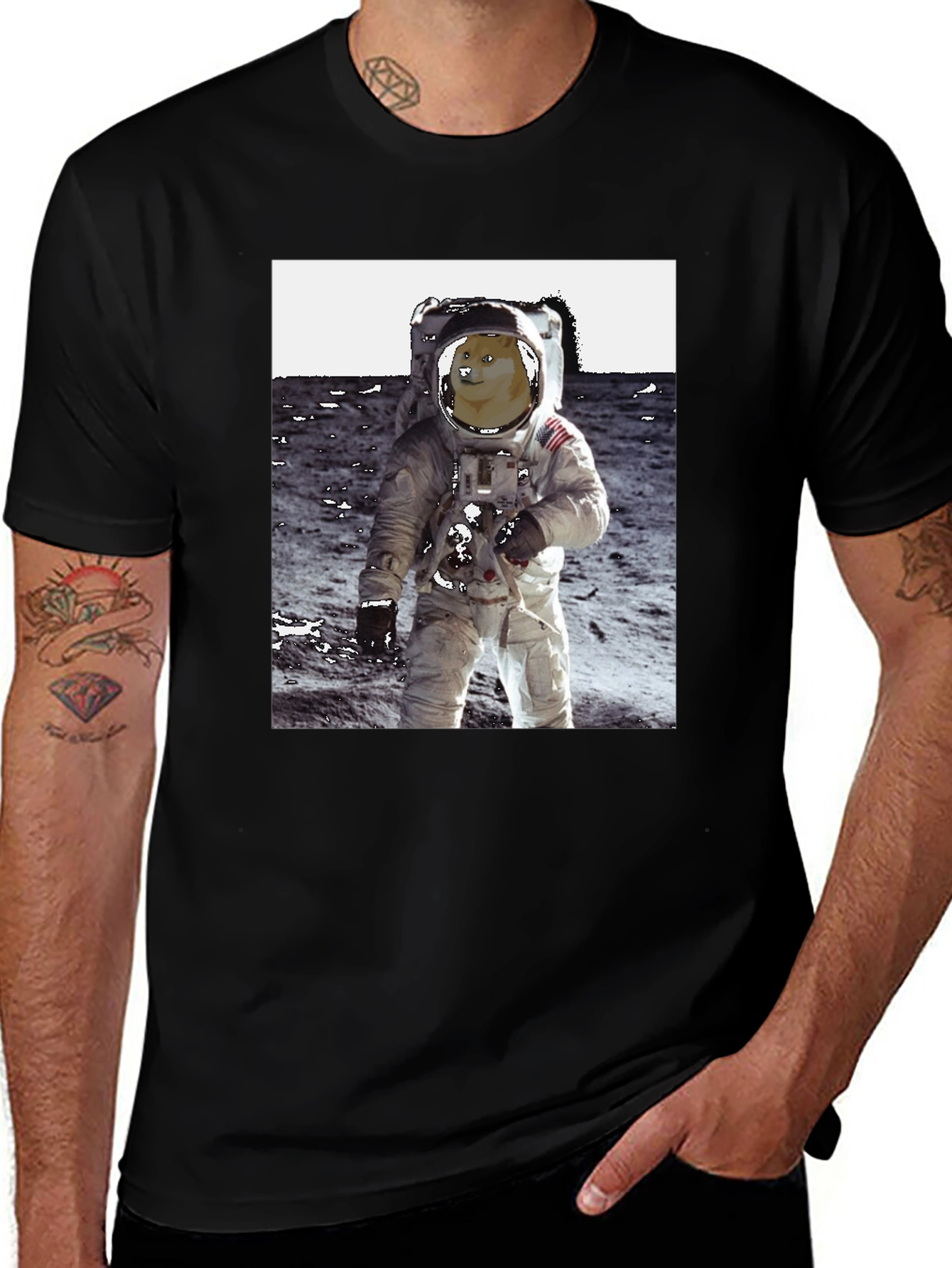 Variant 7 of Doge Astronaut T-Shirt - Moon Landing