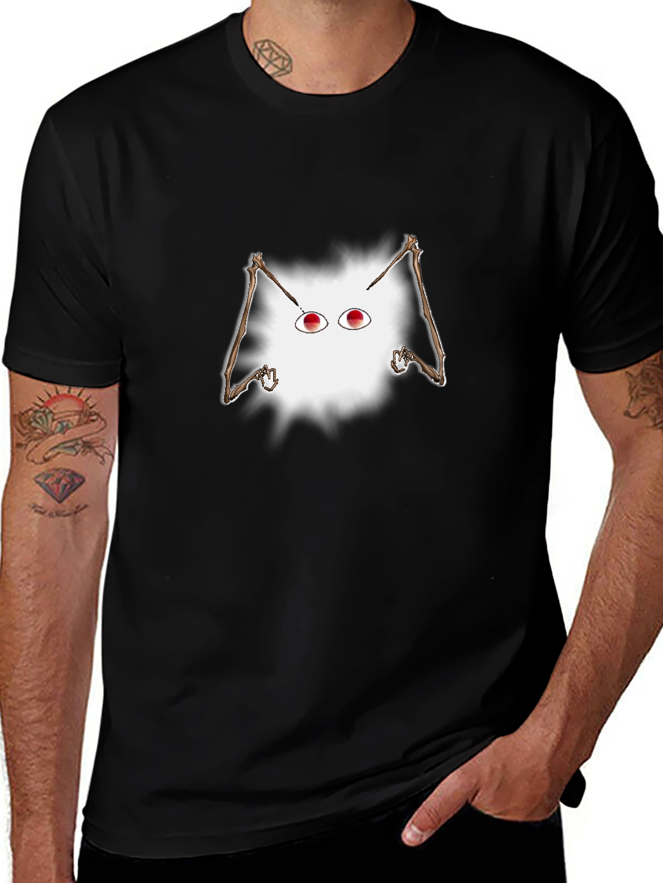 Variant 11 of Eerie Eyes Graphic Tee - Unique Halloween Style