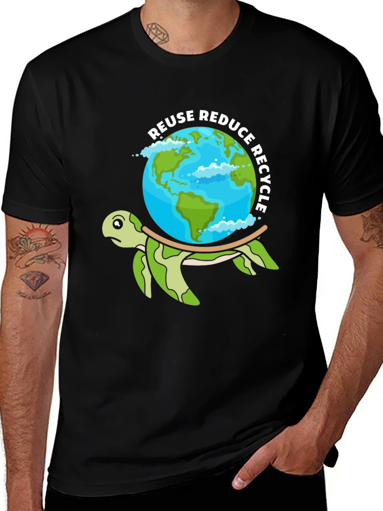 Variant 17 of Eco-Friendly Turtle Earth T-Shirt