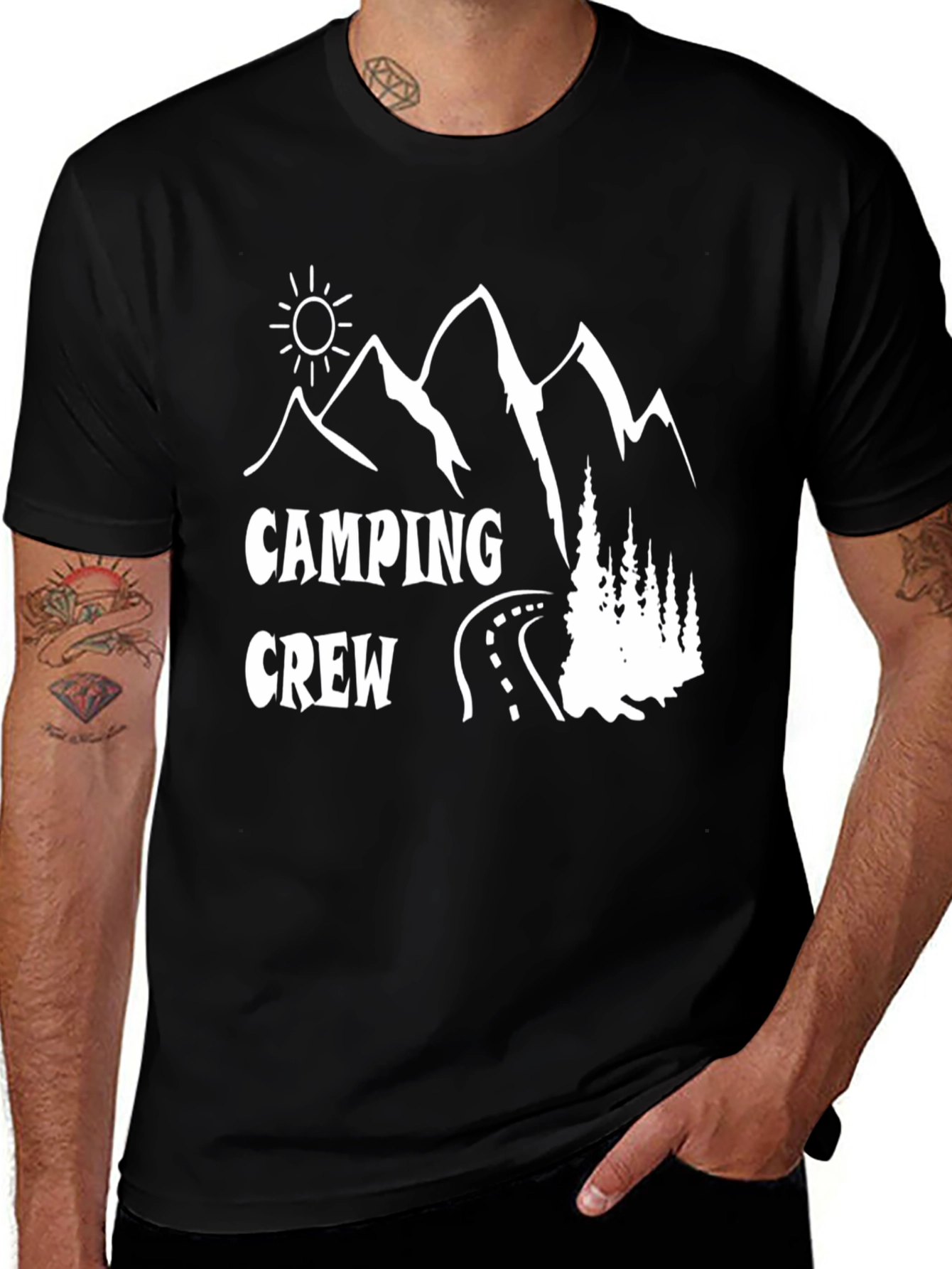 Variant 8 of Camping Crew Black Graphic T-Shirt