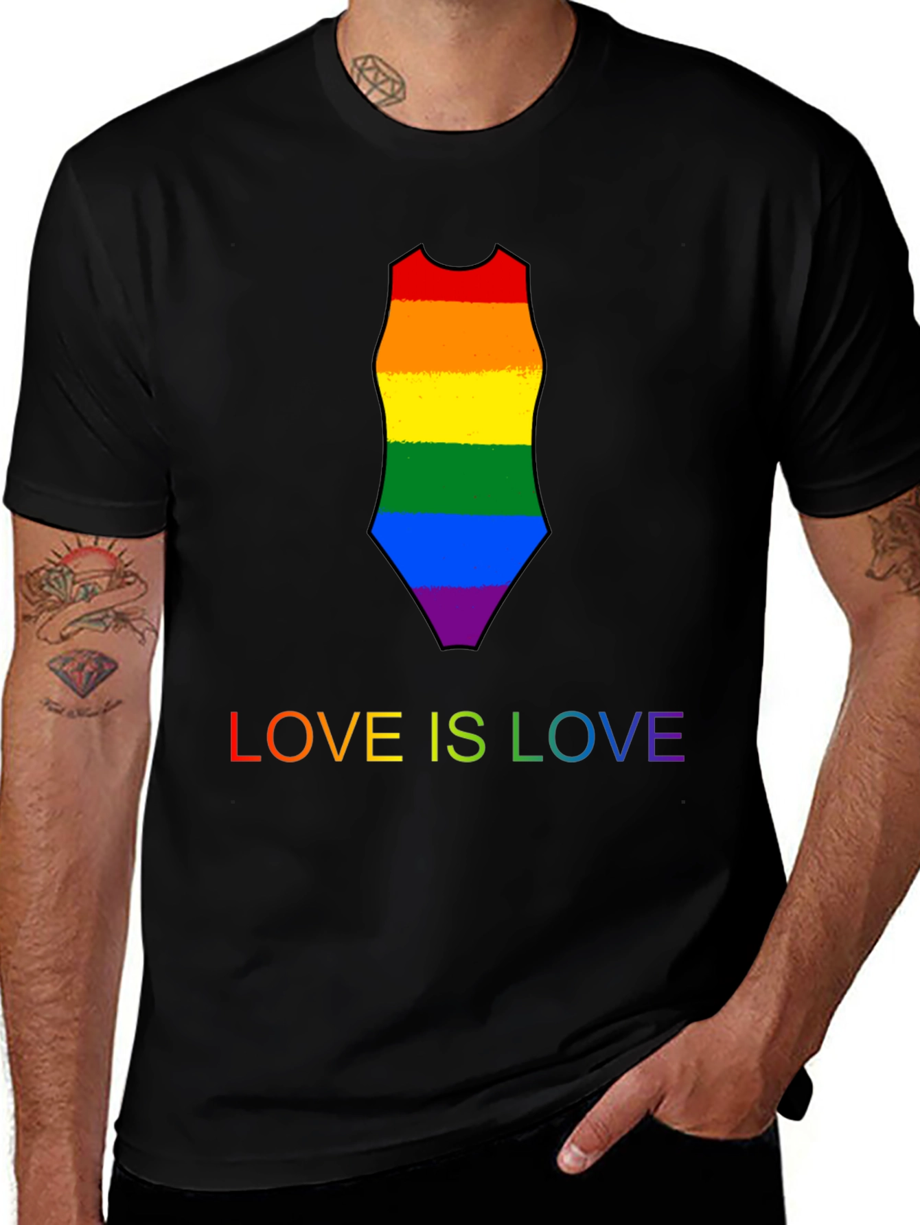 Variant 29 of Love is Love Rainbow Swimsuit Tee