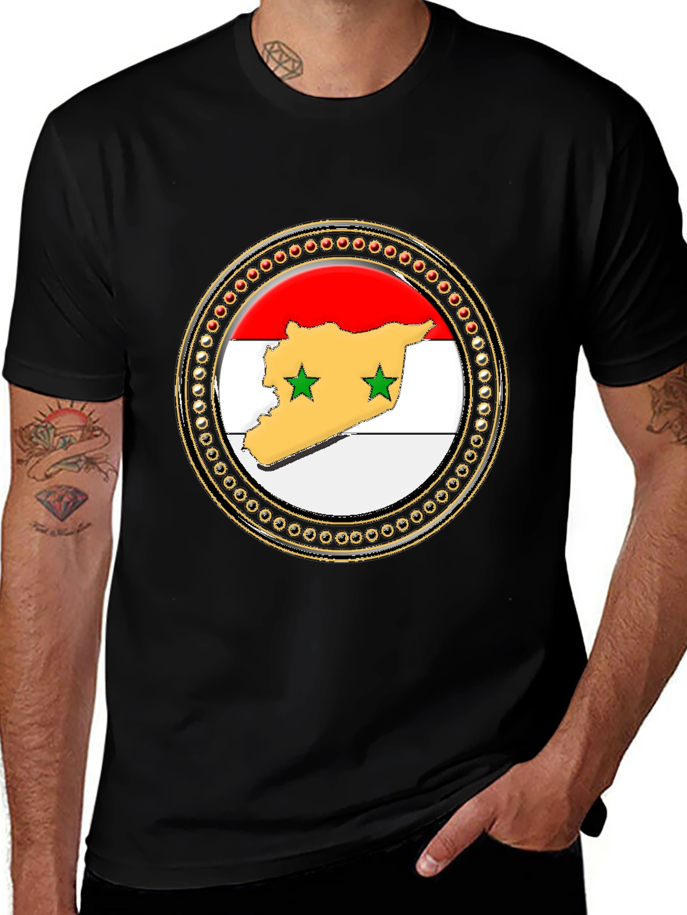 Syria Flag Map T-Shirt