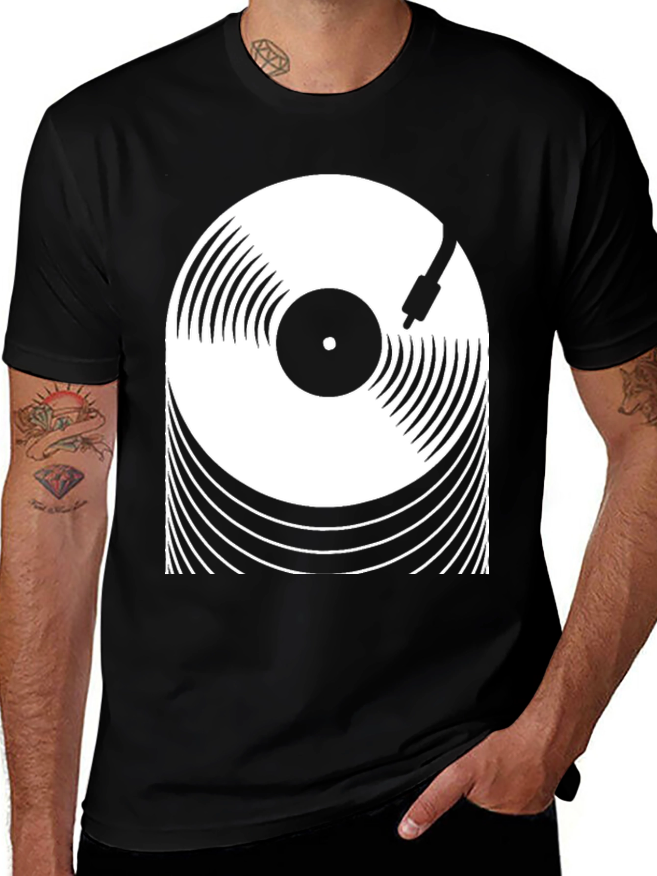 Vinyl Record Graphic Tee - Music Lover T-Shirt