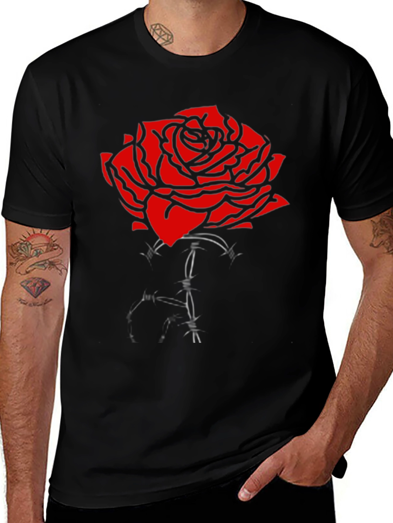 Red Rose Graphic Print T-Shirt