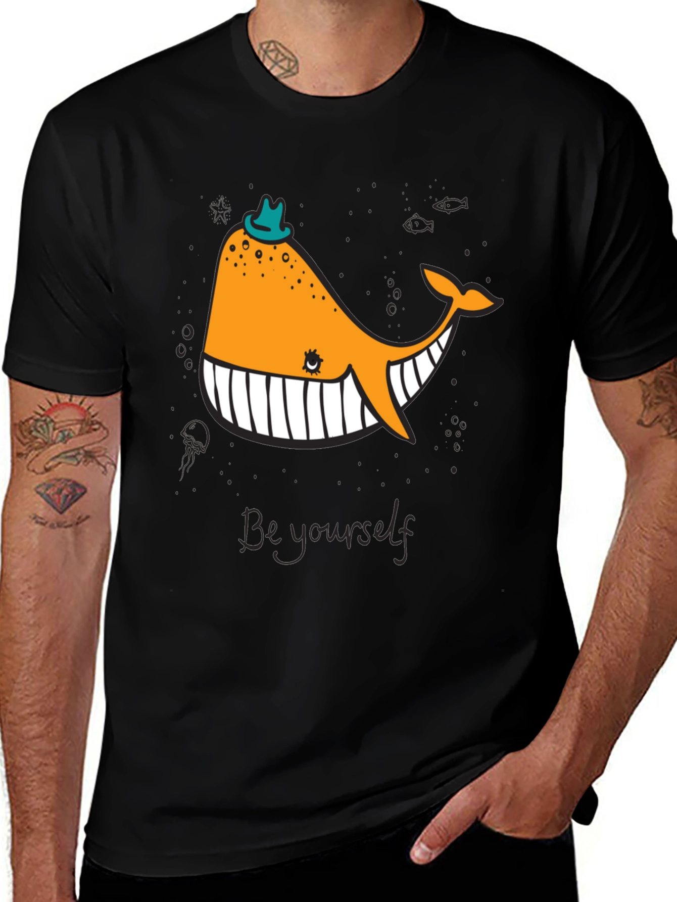 Variant 10 of Whimsical Whale Graphic Tee - Be Yourself