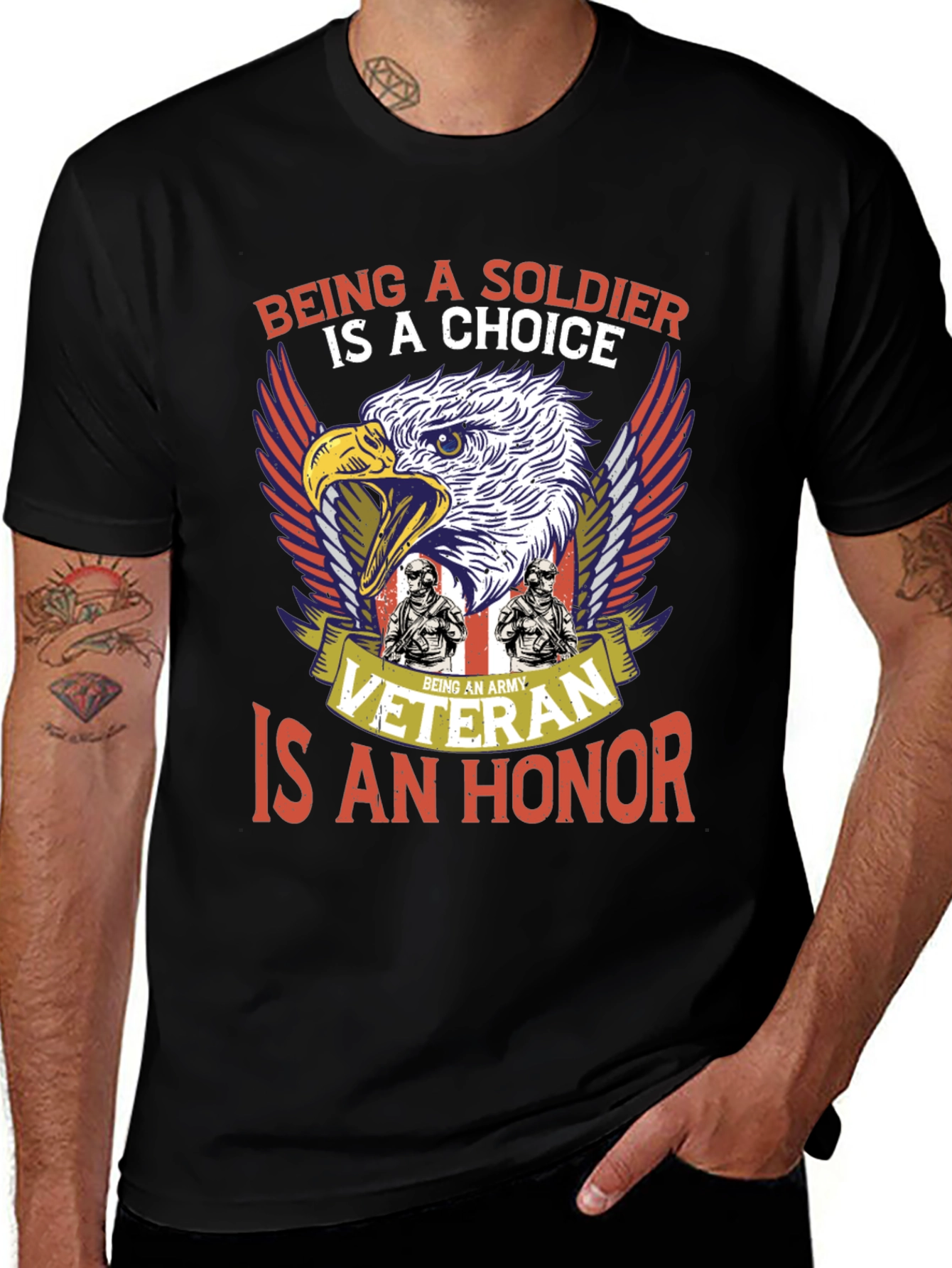 Variant 26 of Army Veteran T-Shirt: Soldier's Choice, Veteran's Honor