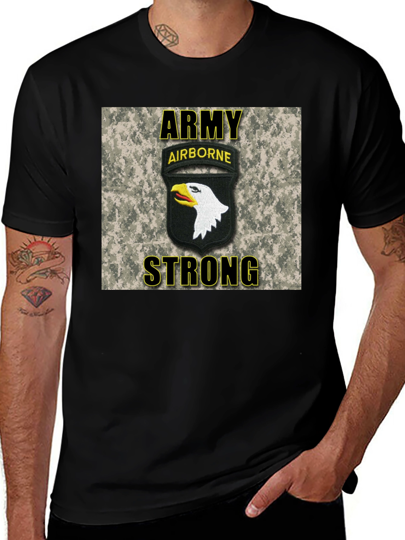 Army Airborne Strong T-Shirt - Black