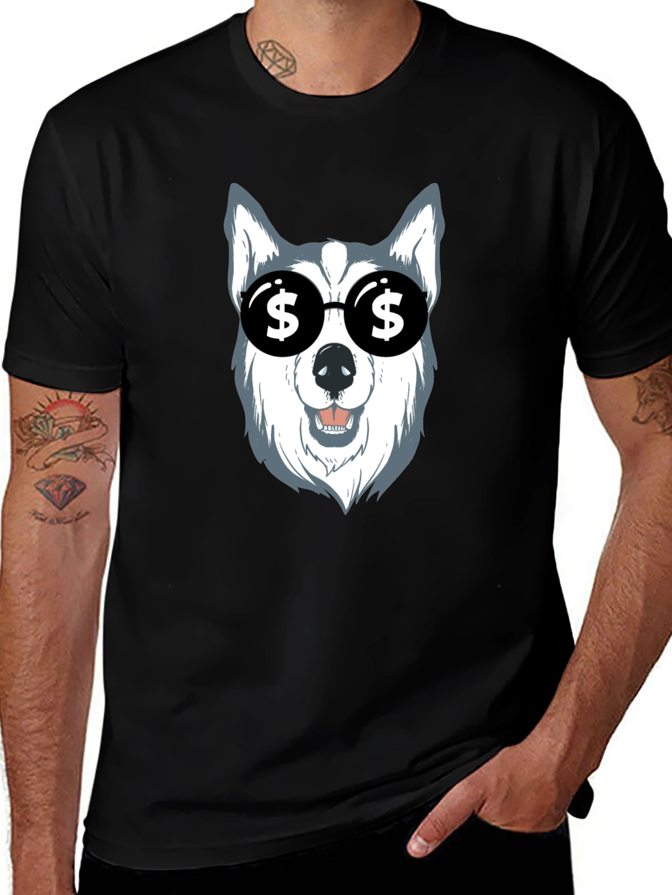 Variant 7 of Dog with Dollar Sign Sunglasses Graphic Tee