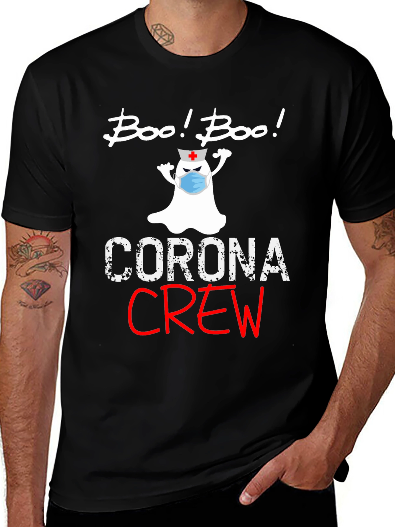 Boo! Boo! Corona Crew Graphic T-Shirt