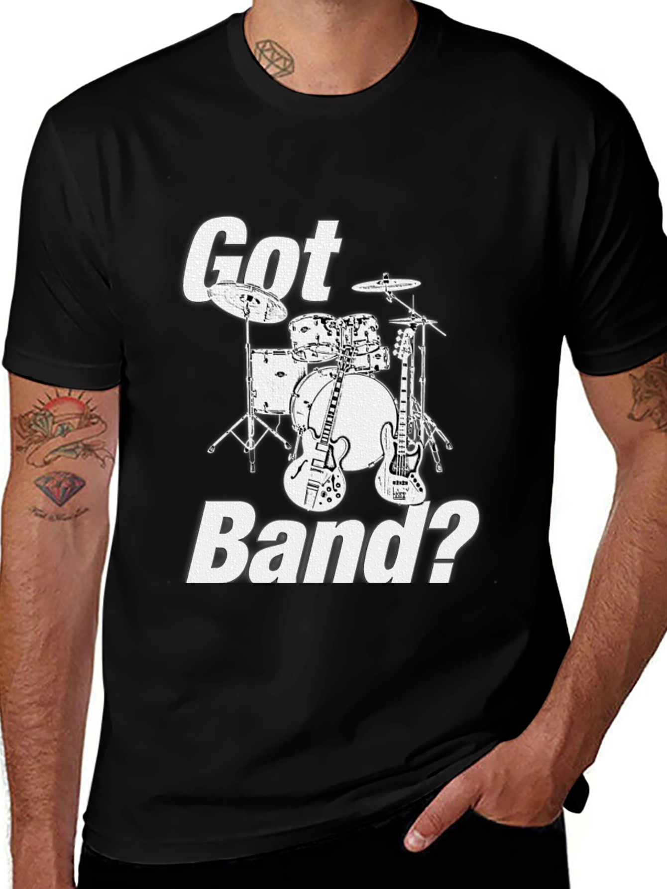 Variant 18 of Got Band? Black Graphic T-Shirt - Musician's Tee