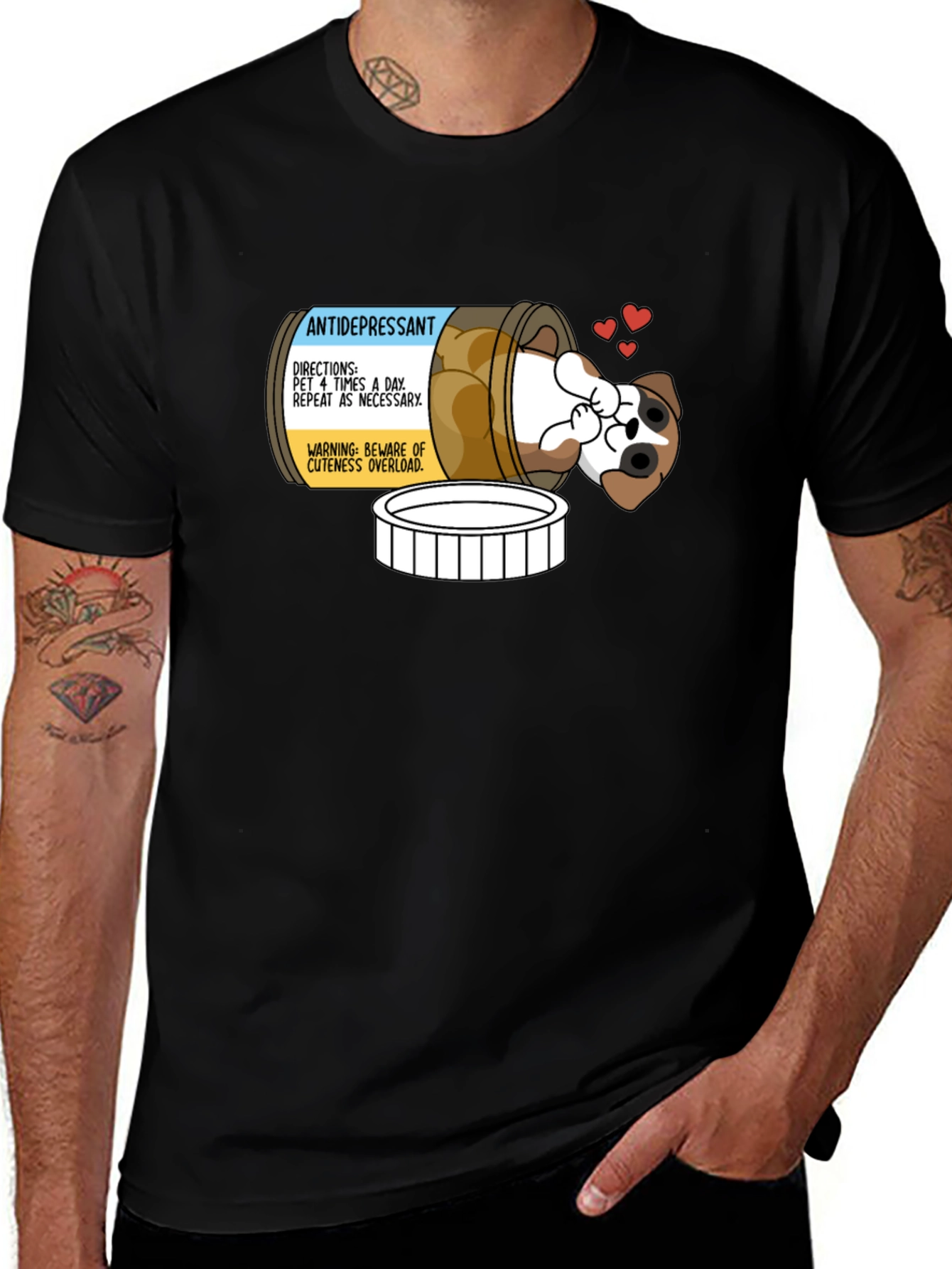 Variant 15 of Antidepressant Puppy Pill Bottle T-Shirt