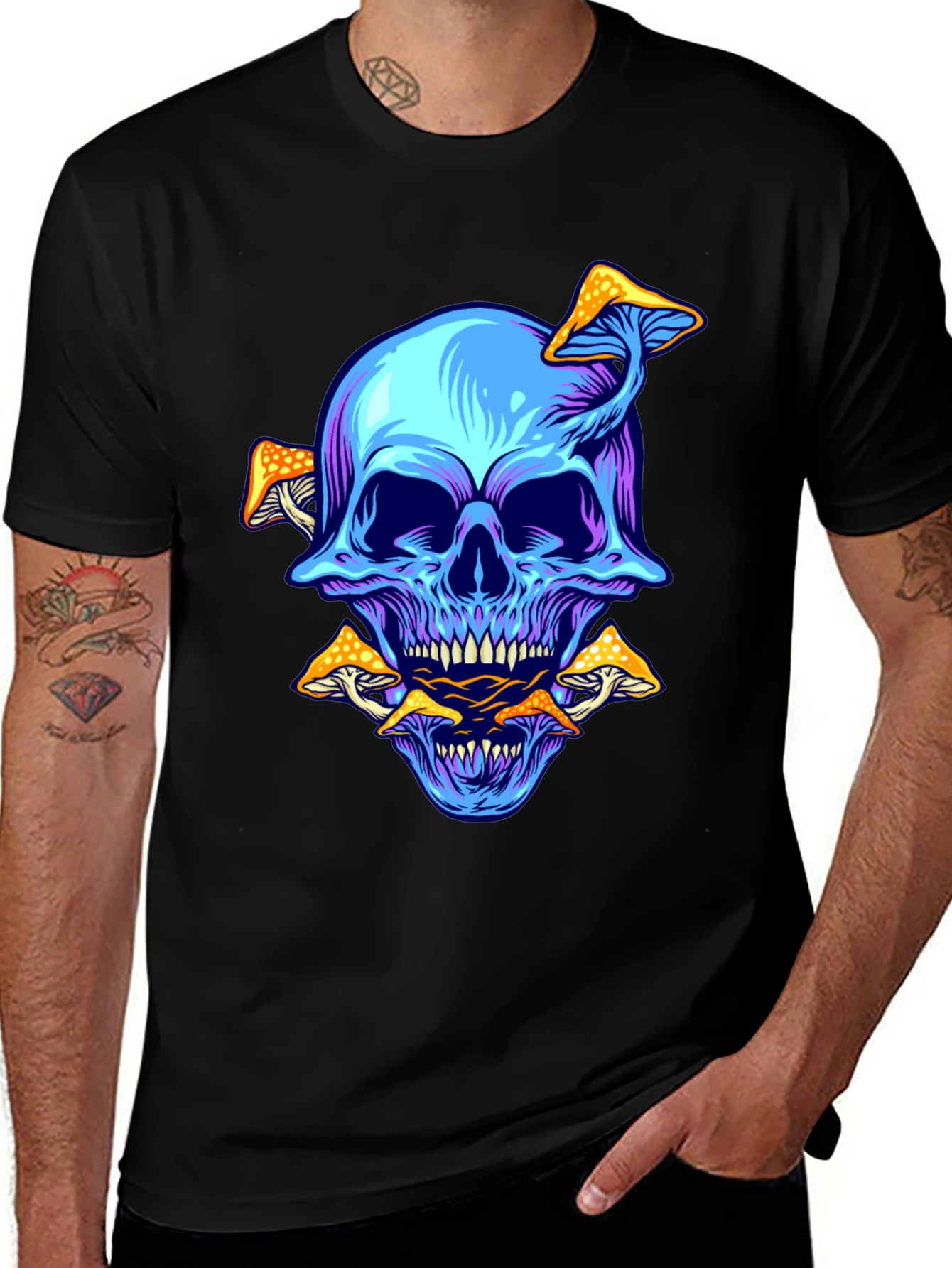Variant 15 of Skull & Mushroom Graphic T-Shirt