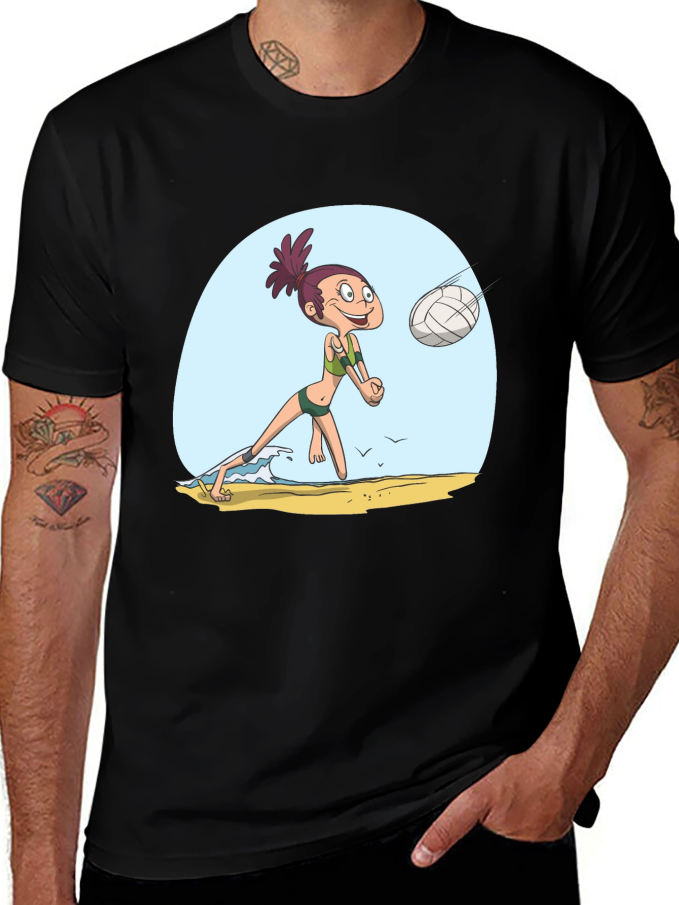 Variant 27 of Cartoon Volleyball Player T-Shirt