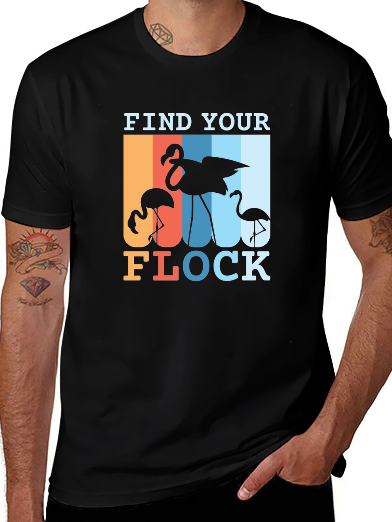 Variant 20 of Find Your Flock Flamingo T-Shirt - Graphic Tee
