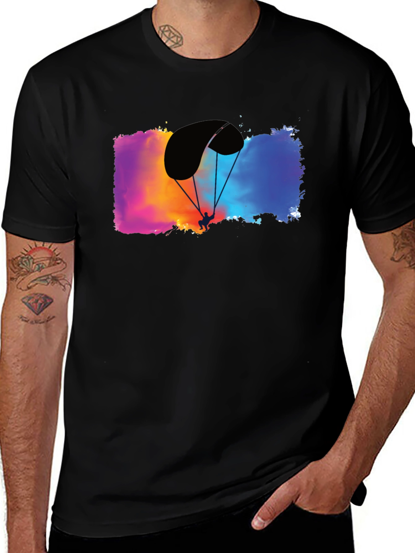 Variant 27 of Paragliding Adventure T-Shirt - Black