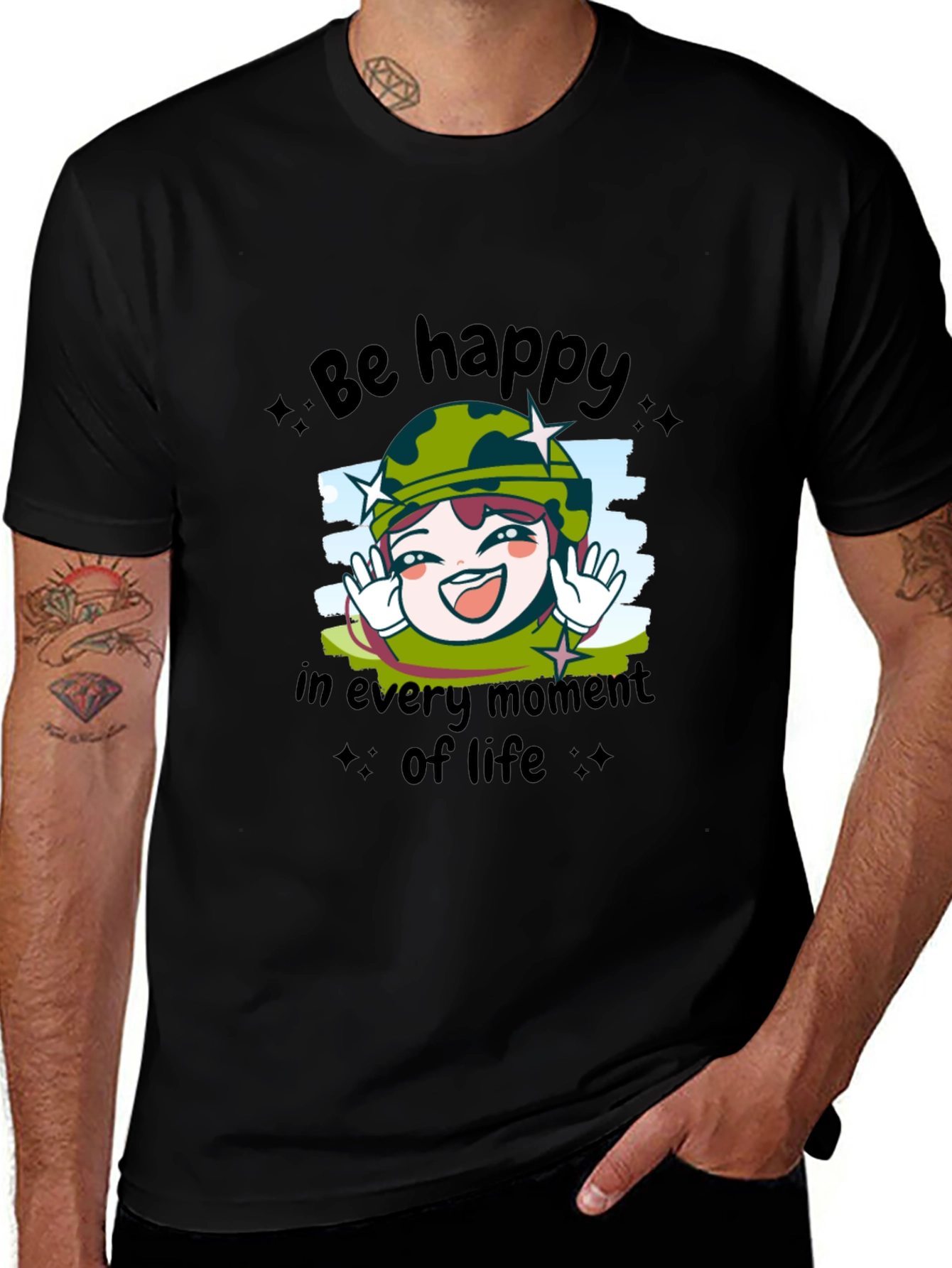 Variant 26 of Be Happy Graphic Tee - Trendy Unisex T-Shirt