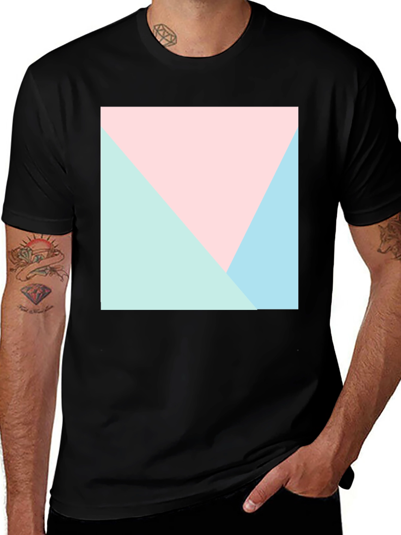 Variant 27 of Geometric Pastel Triangle T-Shirt