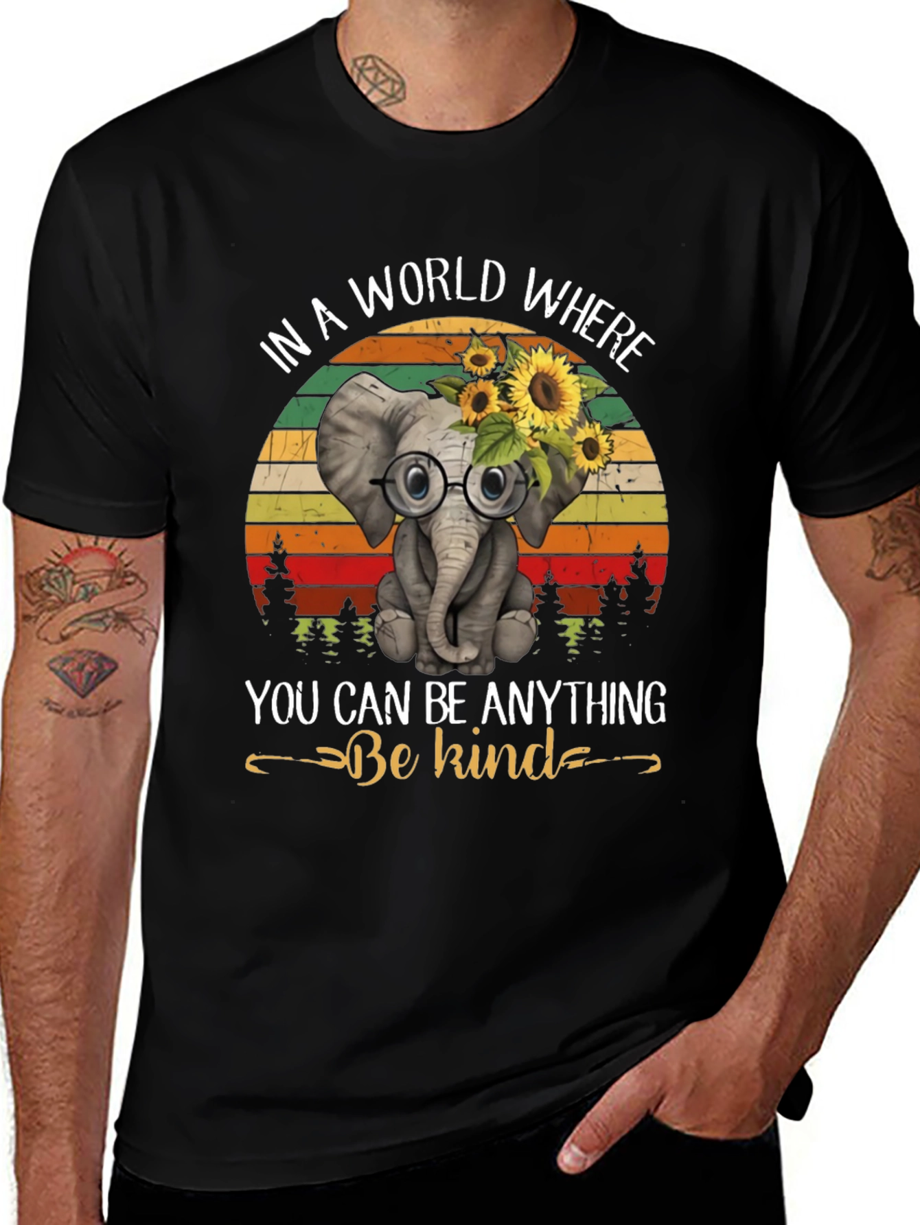 Variant 17 of Be Kind Elephant T-Shirt: World Where You Can Be Anything